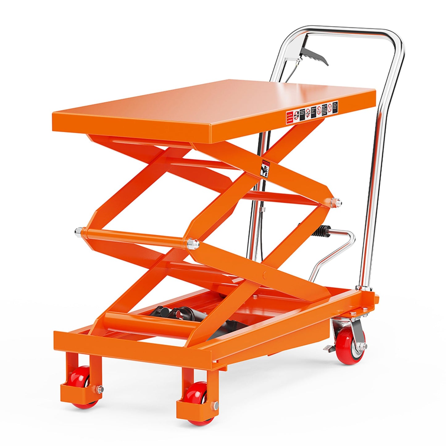 Hydraulic Scissor Lift Table Cart,Capacity Portable Lifting Platform Dolly,Material Lift Trolley with Wheels,Manual Foot Pump Operated Lift Dolly for Warehouse Garage Industrial Use (330 lbs)