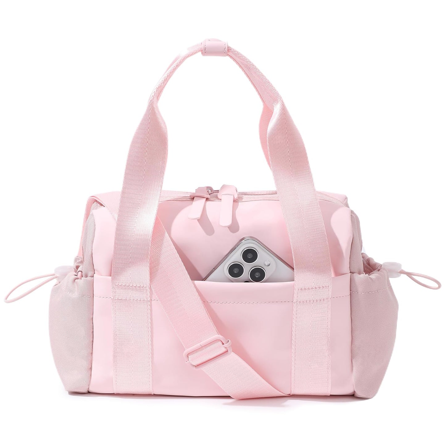 Bucosd Small Gym Bag for Women, Mini Crossbody Gym Duffle Bag with Wet Compartment, Carry on Gym Tote Bag for Workout Dance Sport Travel (Mini-Pink)