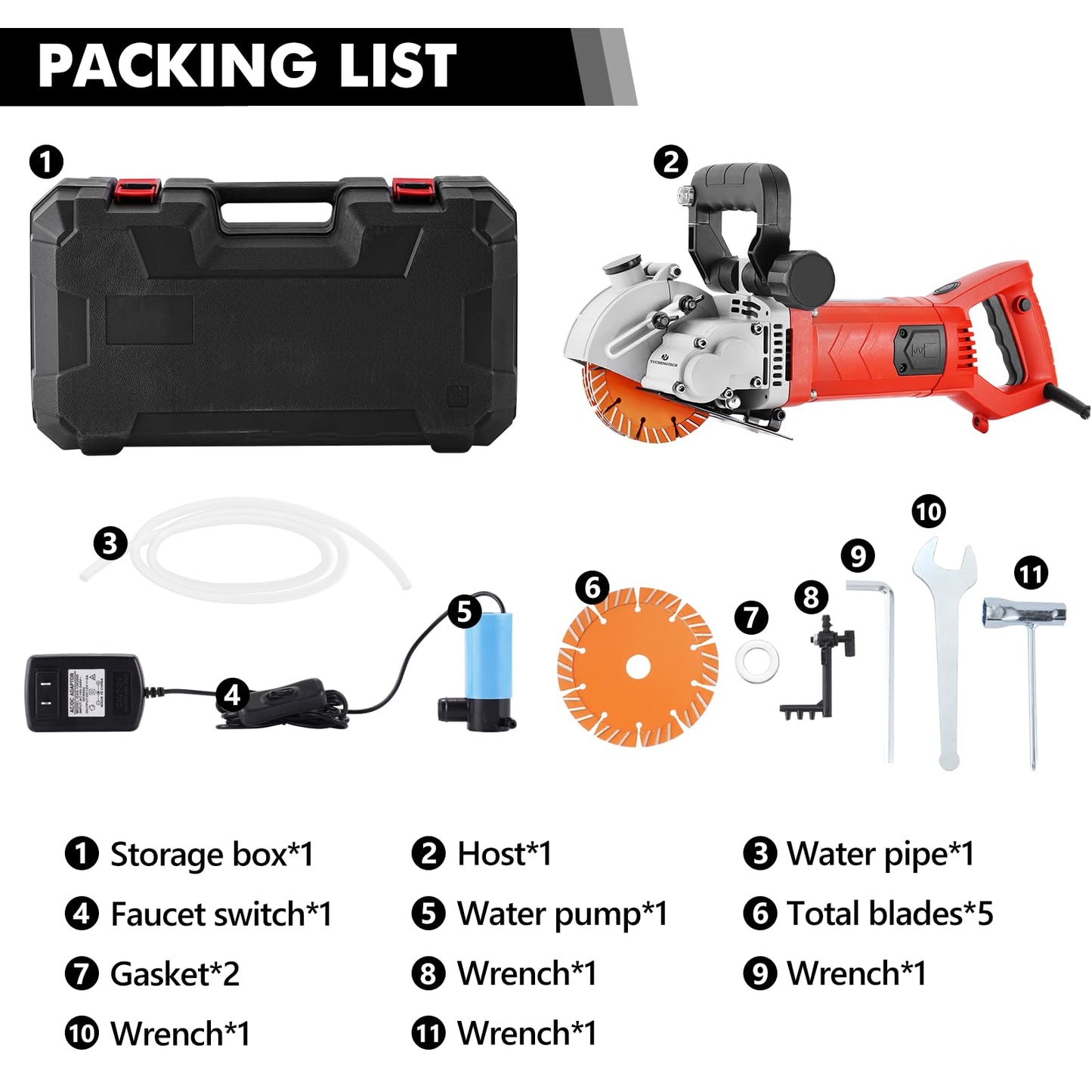 YUCHENGTECH 4800W Wall Chaser Concrete Cutter Wall Grooving Cutting Machine Chaser Electric Wall Chaser Cutting Machine Wall Grooving Cutter With Infrared Sighting Line