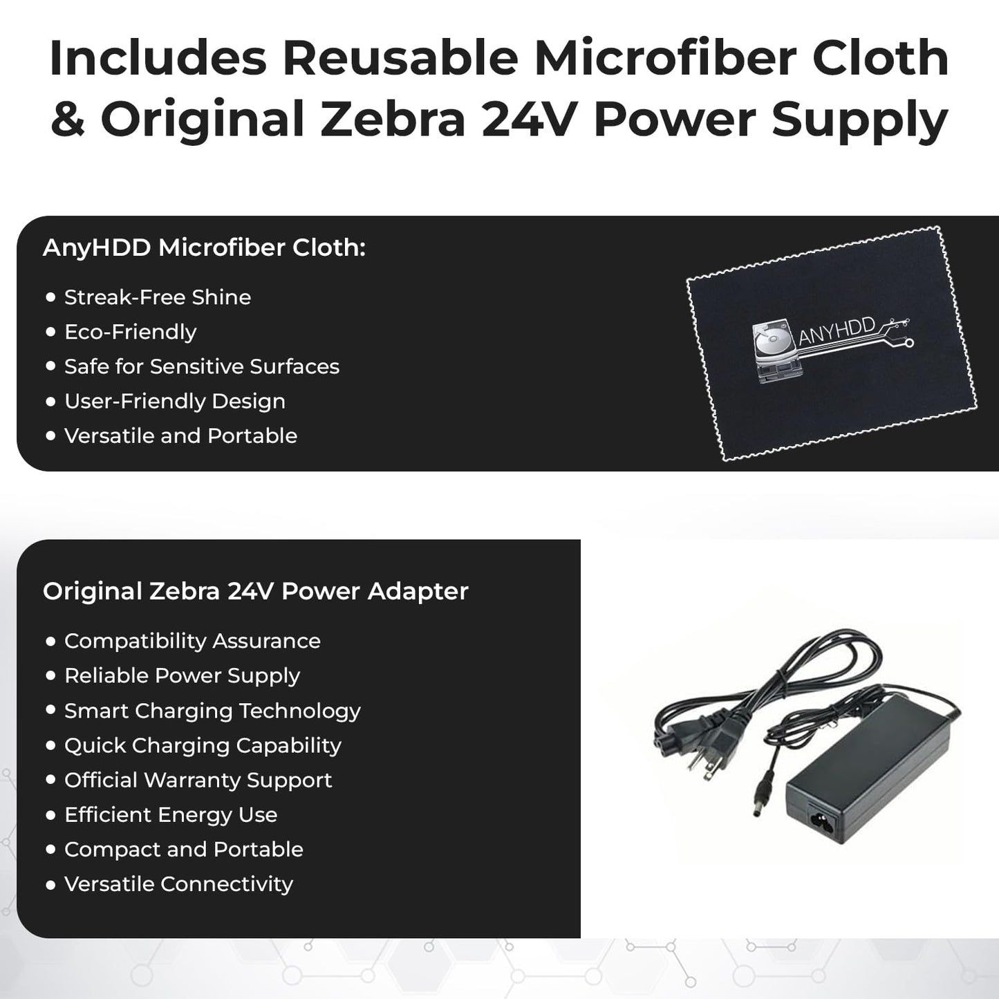 Zebra ZD421 (ZD4A042-D01M00EZ) USB/Bluetooth - Zebra GK420d Replacement, Direct Thermal Label Printer 203 dpi with 4x6 Thermal Roll + Power Adapter + USB 2.0 Cable + Microfiber Cloth Included