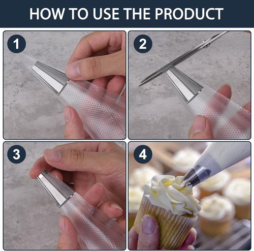 Engorgio Disposable Mini Piping Bags - 100 Pcs 8-Inch Clear Pastry Bags for Cake, Macarons & Cupcakes