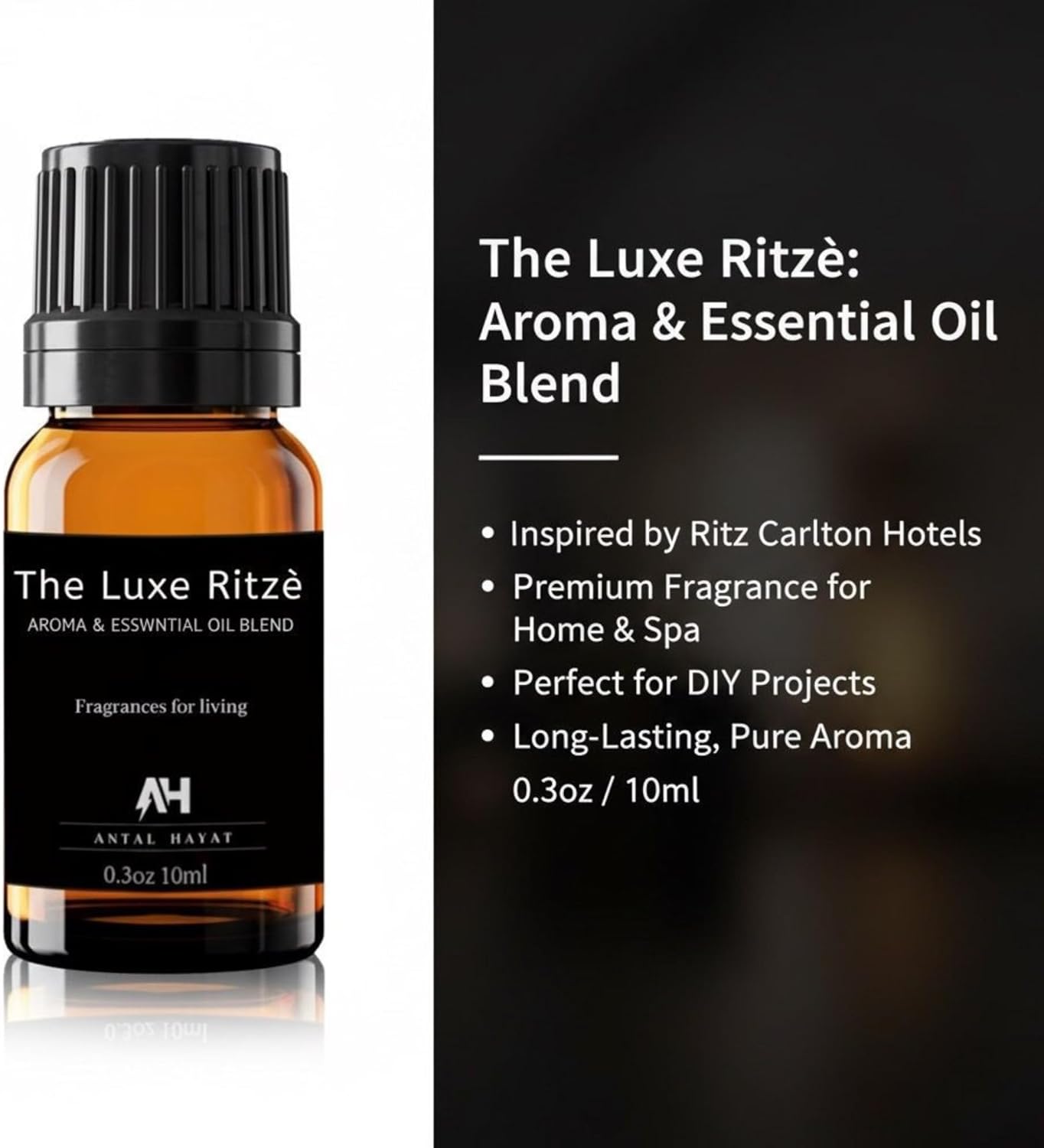 Ritz Carlton Diffuser Oil - Luxurious Hotel Scent for Humidifiers & Diffusers - 10mL Glass Bottle