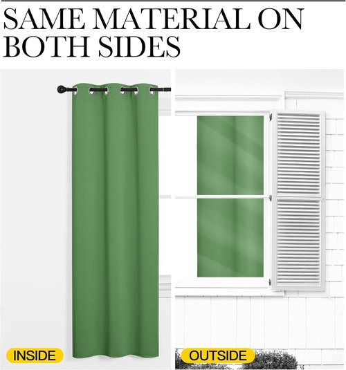 NICETOWN Forest Green Blackout Curtains - 102 Inch Length, Thermal Insulated, 2 Panels for Large Windows