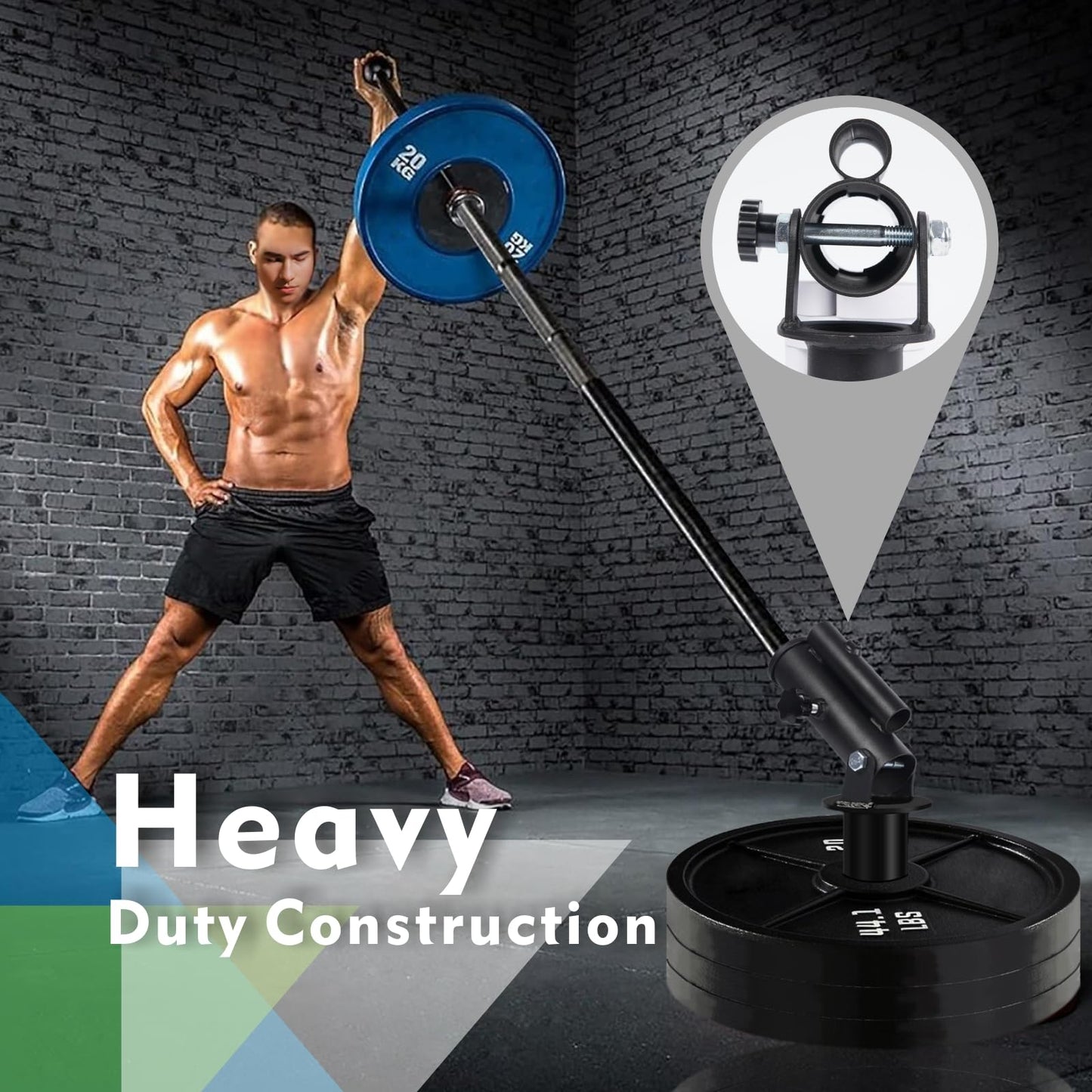 Arazooyi T Bar Row Landmine Attachment for 1" 2" Olympic Barbell Bars, 360° Swivel Landmine Base for Back or Full-Body Workout Home Gym Equipment