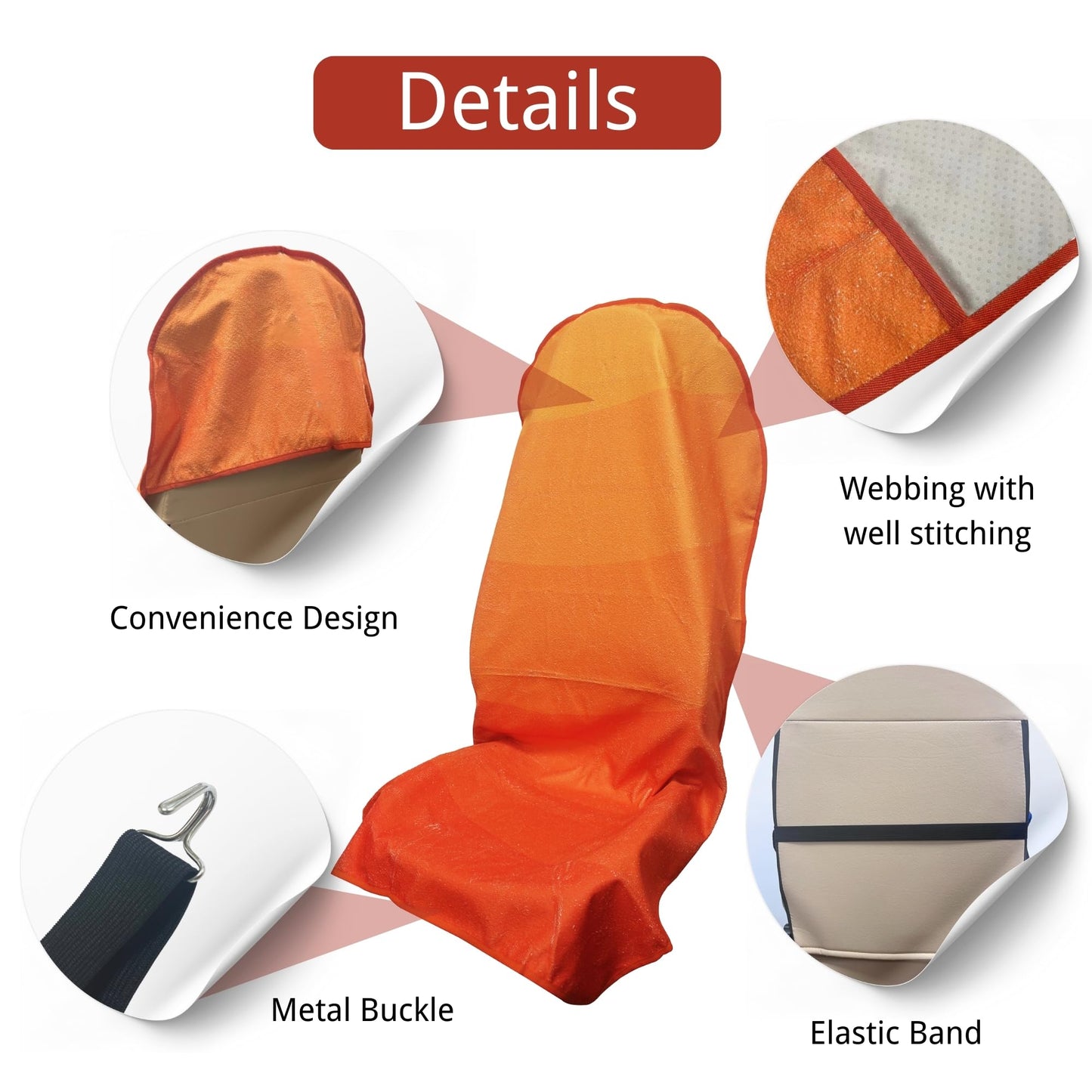 Hirritale Waterproof Car Seat Cover for Front Seats, Protector for Cars SUVs Trucks, Sweat Towel Seat Covers Bucket for Gym,Workout,Beach,Hiking,Running Swimming(Orange, 1PC)