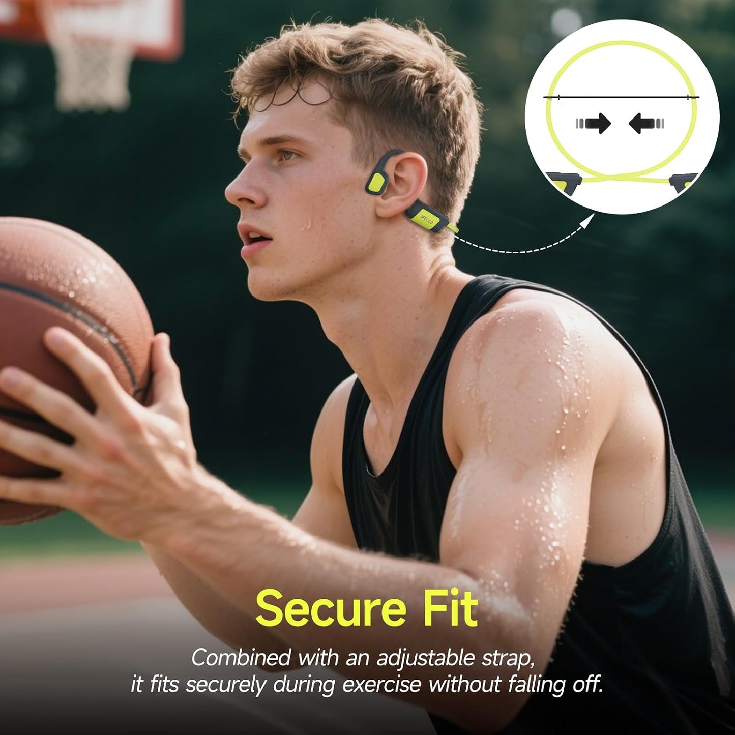 Swimming IP68 5.4,Open 32GB MP3 Swimming IFECCO Headphones Underwater - Waterproof Bone Conduction Headphones Bluetooth