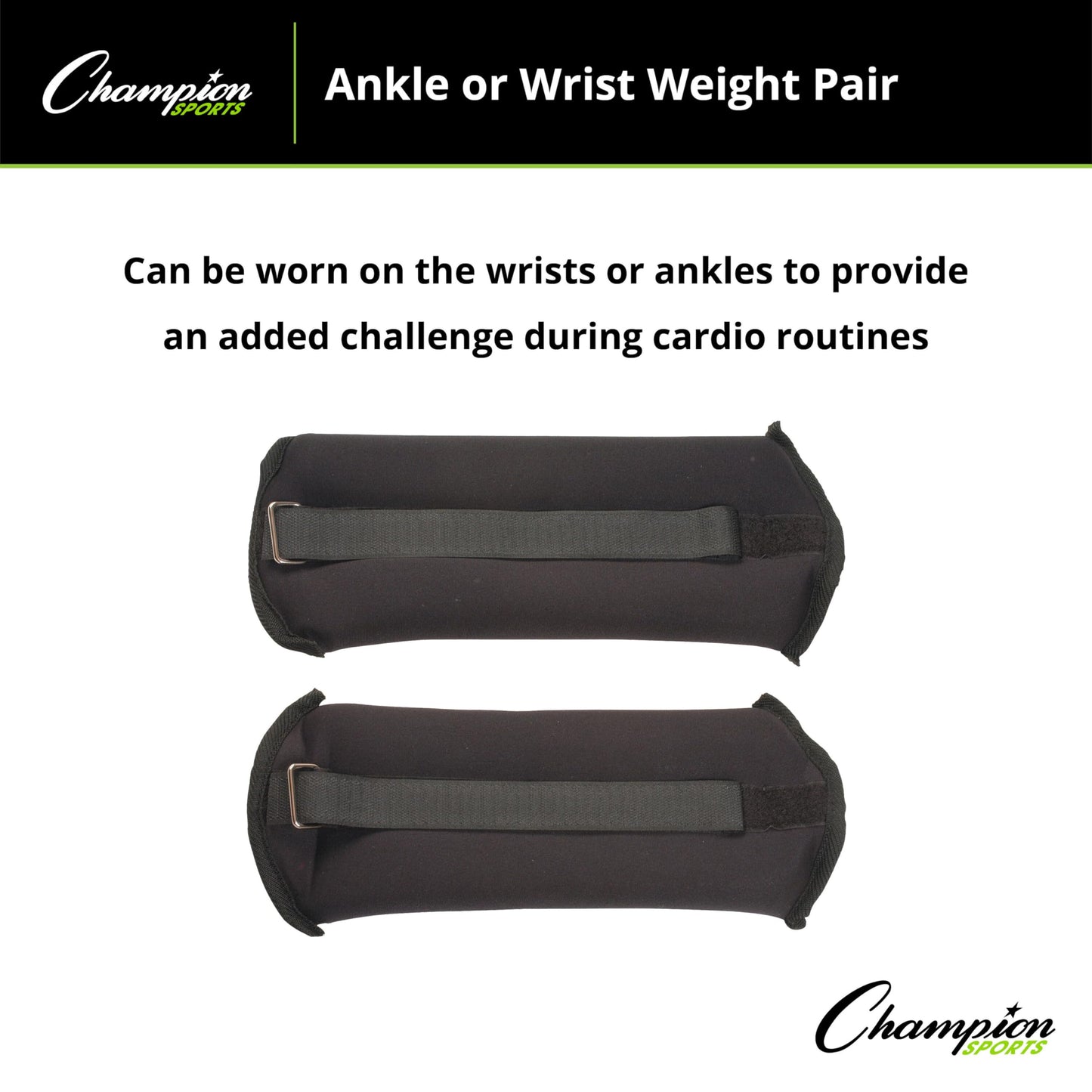 Champion Sports Soft Adjustable Ankle and Wrist Weights (2 Lbs)