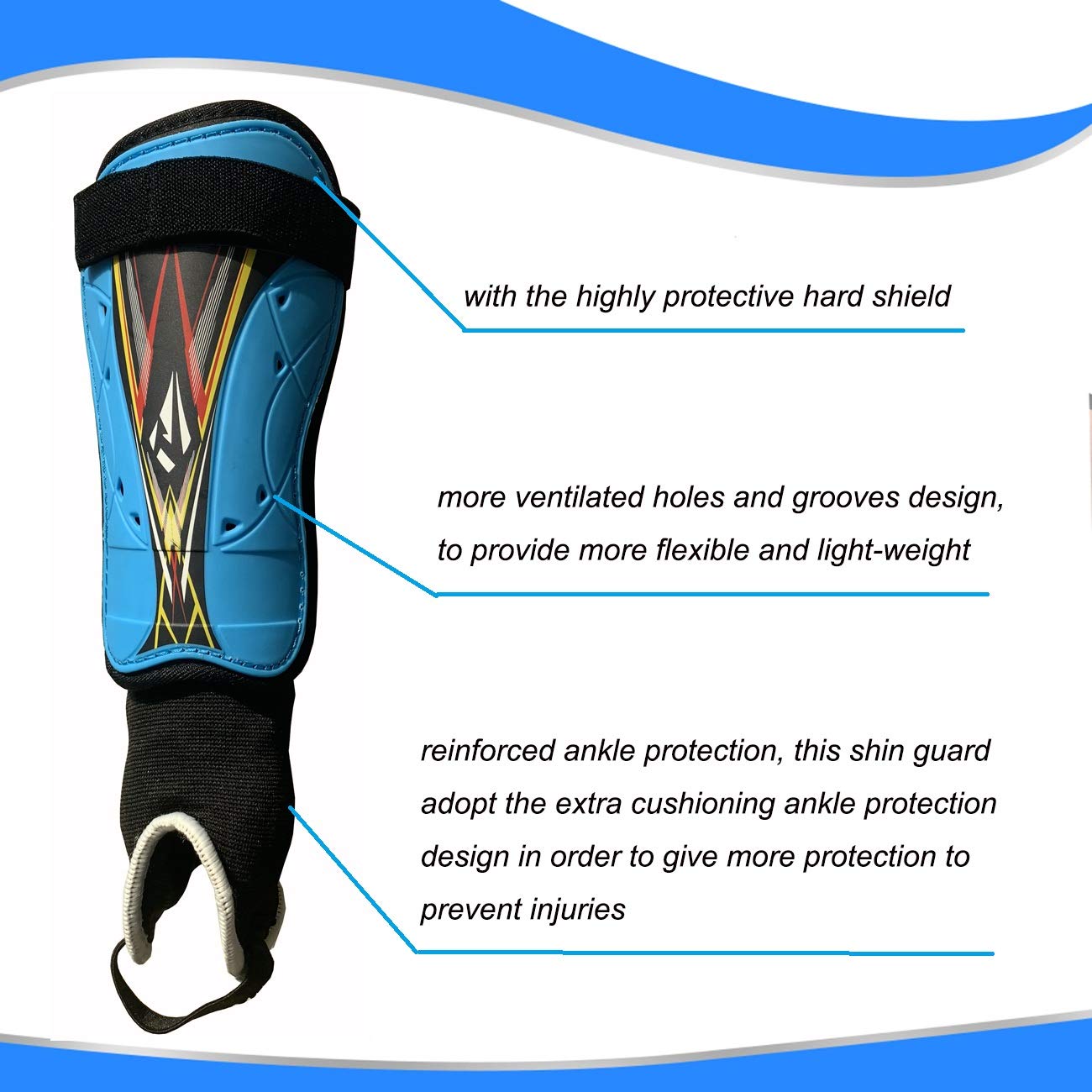 Soccer Football shin Guards with Low-Profile Flexible Super Protection,Great for Adult,Youth, Junior,Size Medium