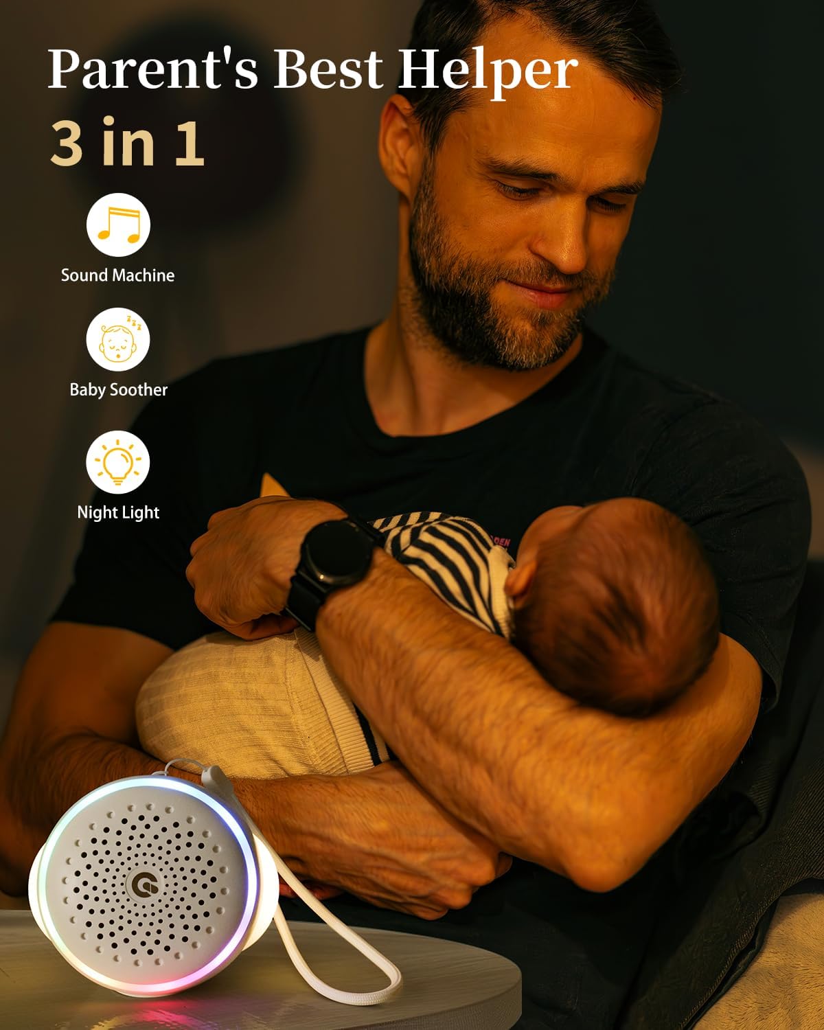 White Noise Sound Machine - 27 Soothing Sounds with Timer & Memory Function | Portable for Home, Office & Travel
