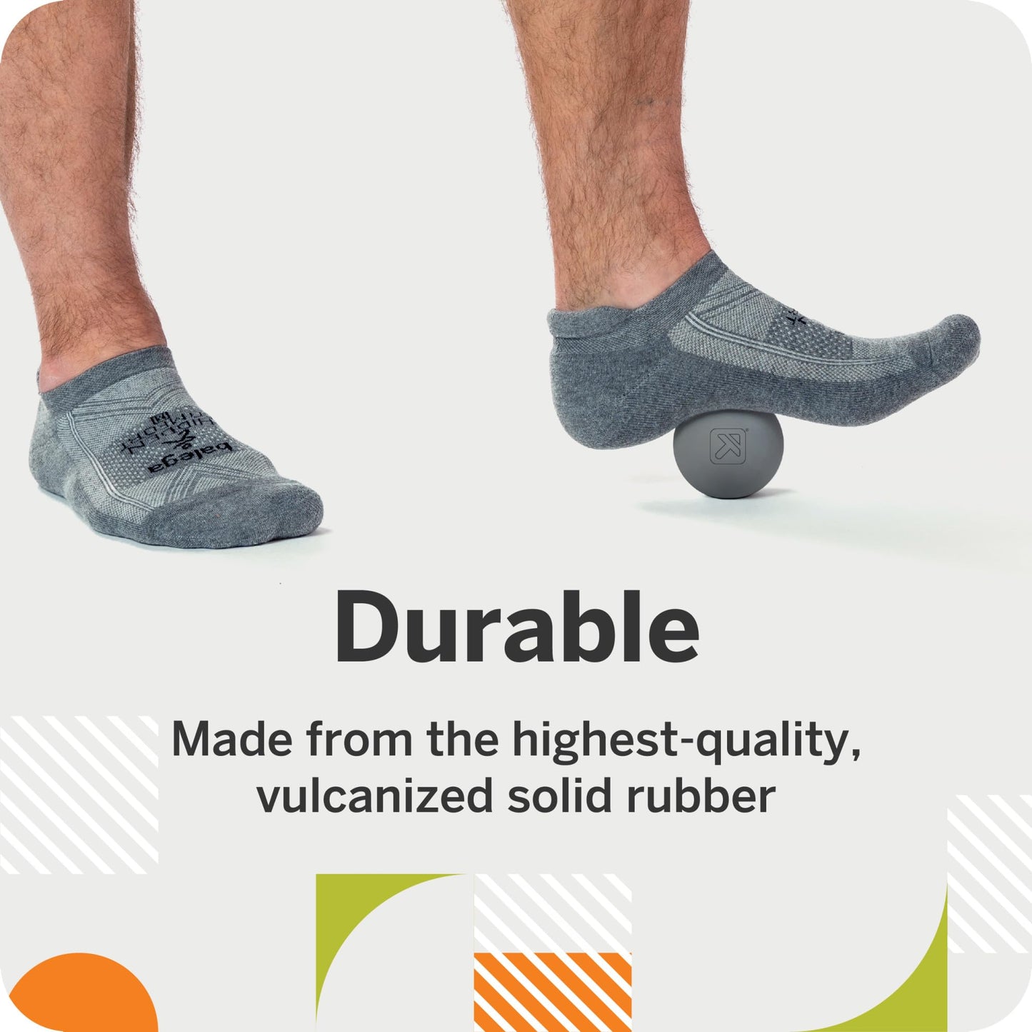 TRIGGERPOINT Foundation Massage Therapy Balls – Medium-Density Ball Massager for Back & Foot Pain Relief, Trigger Point Myofascial Tool for Yoga, Exercise & Physical Therapy, Grey/Orange, 4 Pack
