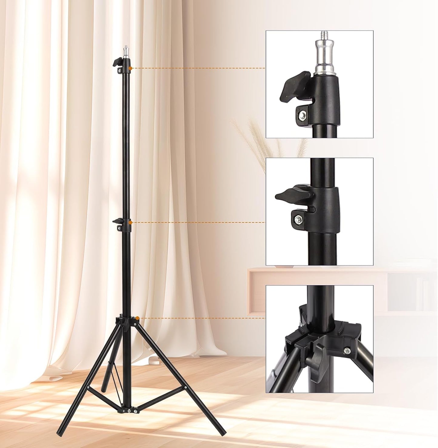 ClarVise (Black,22"-63") Professional Tripod Stand, Mini Projector Tripod,Adjustable Height Light Stand for Ring