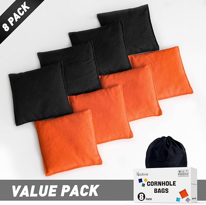 Cornhole Bags Set of 8 Regulation Corn Hole Bean Bags for Cornhole Game, Professional Weather Resistant Corn Hole Bags with Tote Bag