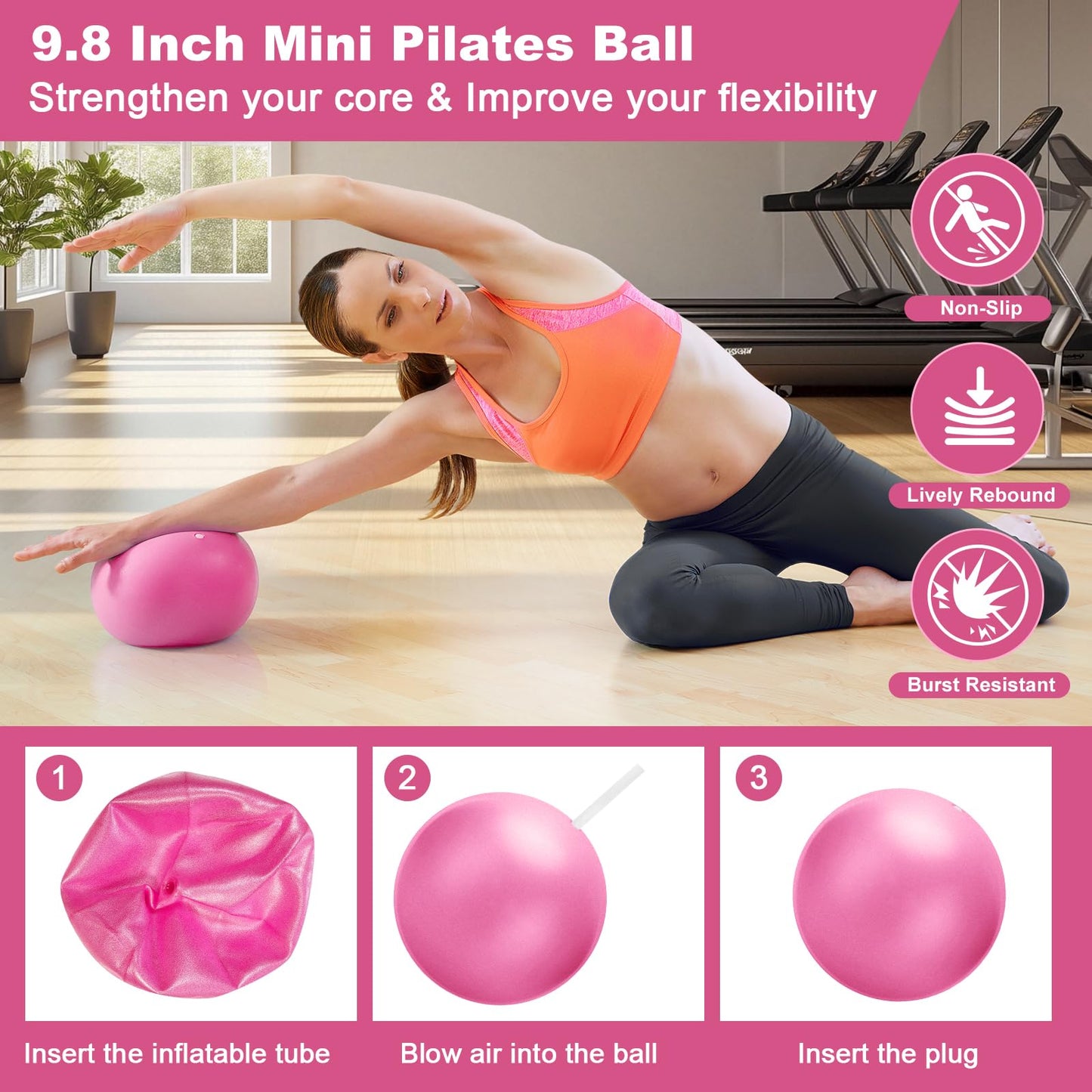 Dilobio Pilates Kit, Home Pilates Essentials Kit for Women, Pilates Equipment Ring and Ball Set with 5 Resistance Bands, Hip Thrust Belt & Grip Socks Accessories, Toning Home Workouts Starter Set