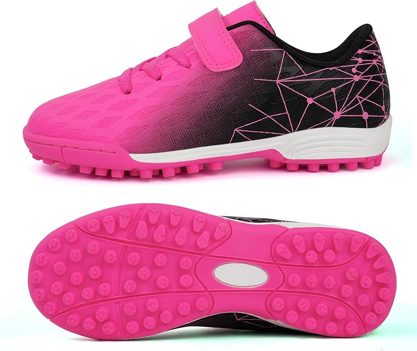 brooman Kids Indoor Soccer Shoes Boys Girls Soccer Cleats Athletic Turf Shoes