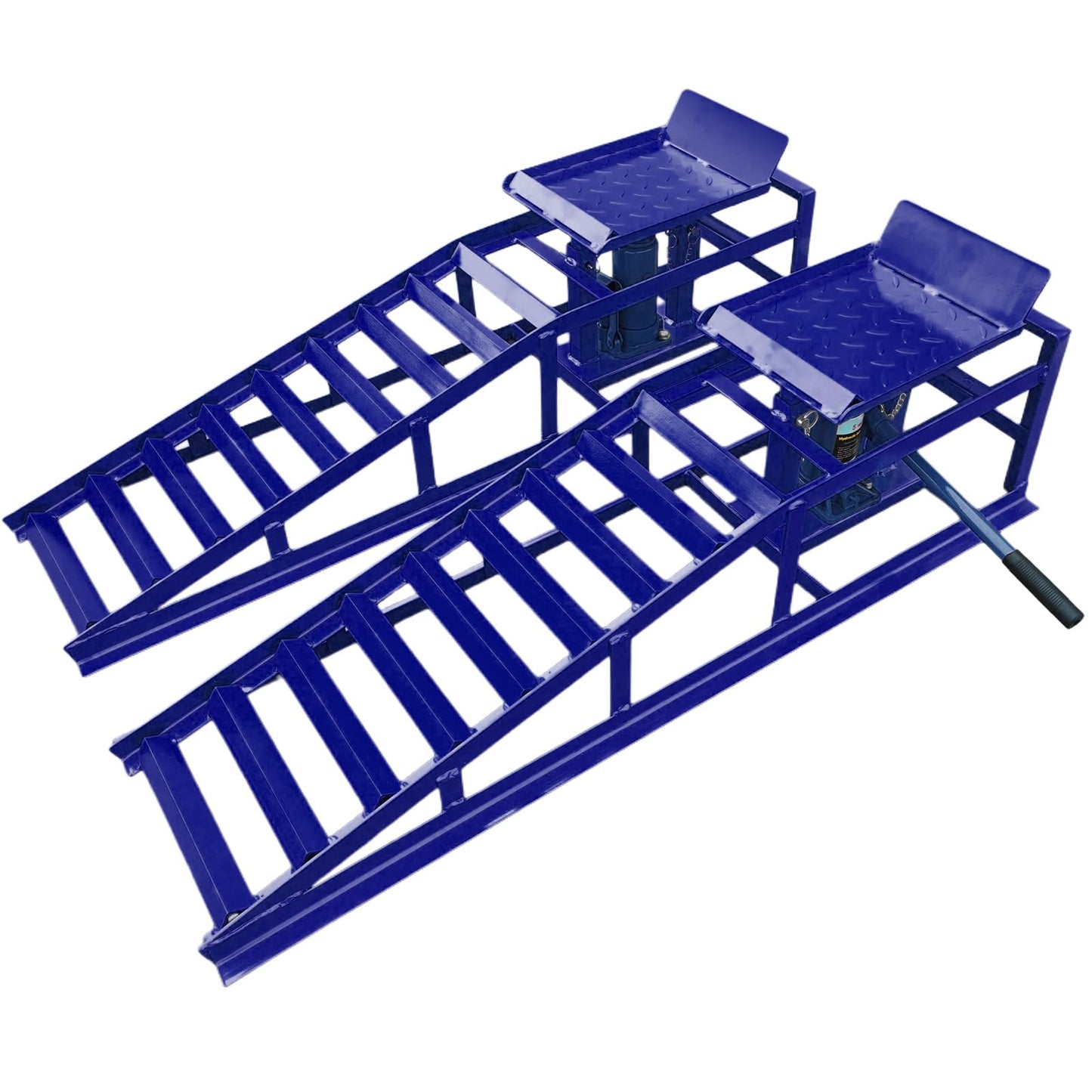 2 Pack Hydraulic Car and Truck Service Ramps,Low Profile Car Lift Service Ramps for Oil Changes,11000 Lbs (5 Tons), Adjustable Lift Height 9.8" to 16.21", Home Garage,Vehicle Auto Garage (Blue)