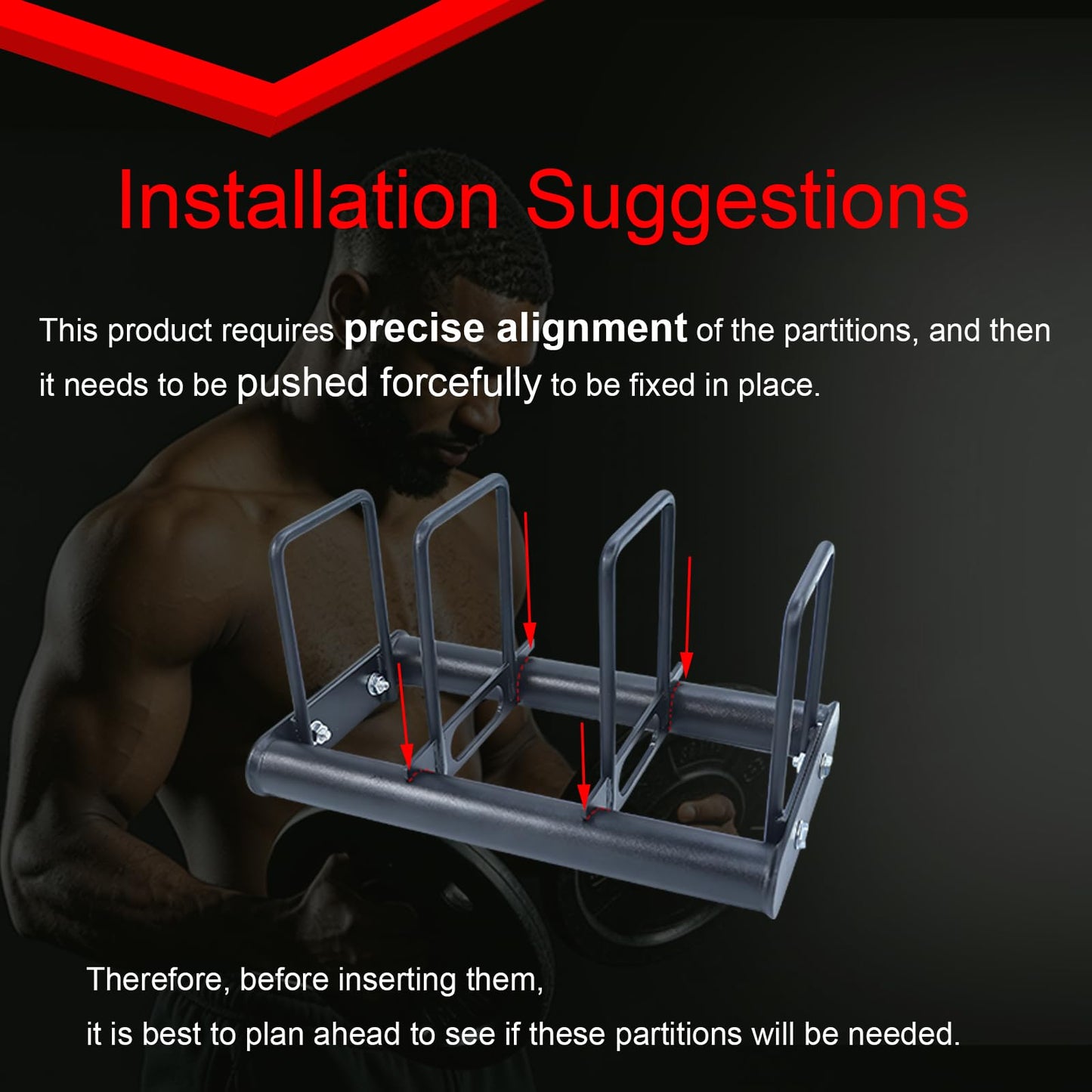 Weight Rack with Dividers 660 LBS Capacity Olympic Weight Plate Rack for Home Gym Freestanding Dumbbell Organizer with 3-Section Spacing for Thin & Thick Plates