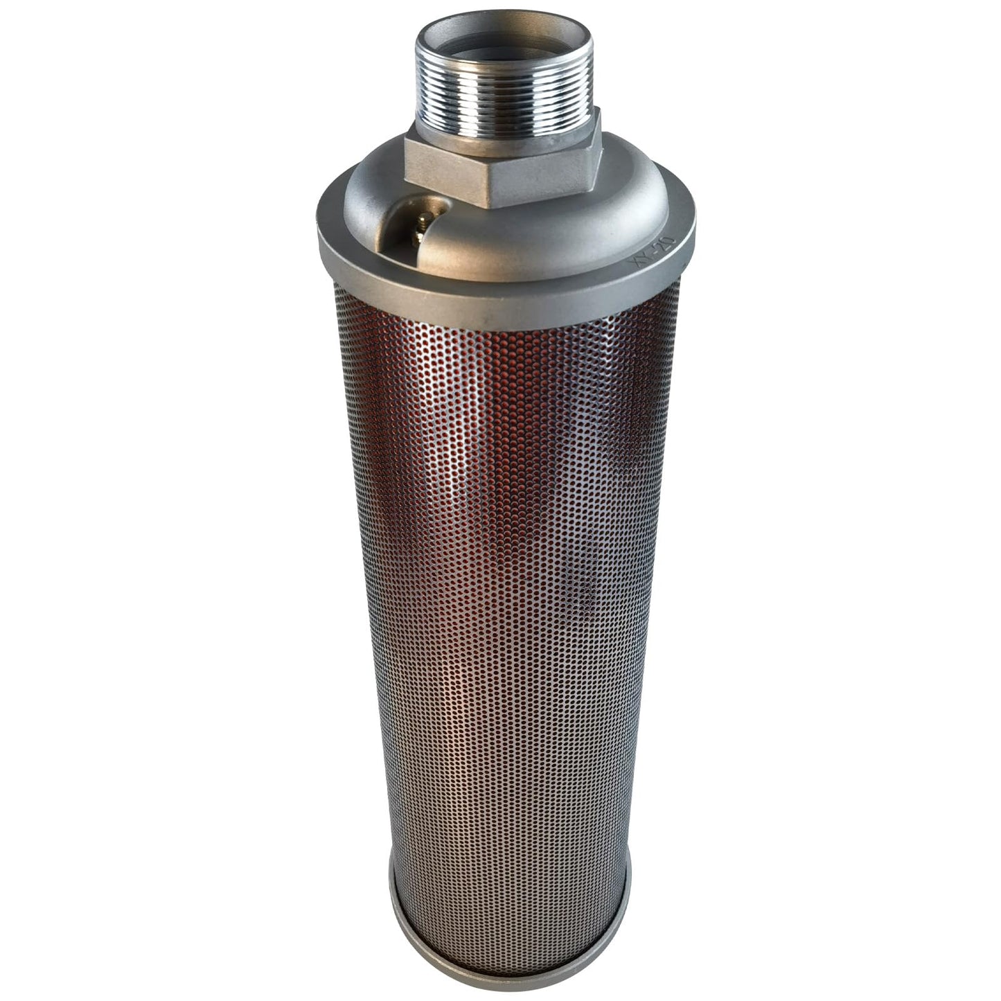 X20 Air Compressor Muffler 2" NPT Male,Single Chamber 145 PSI exhaust muffler, used for replacing parts of air compressors, compressor dryers, compressed air equipment, and systems