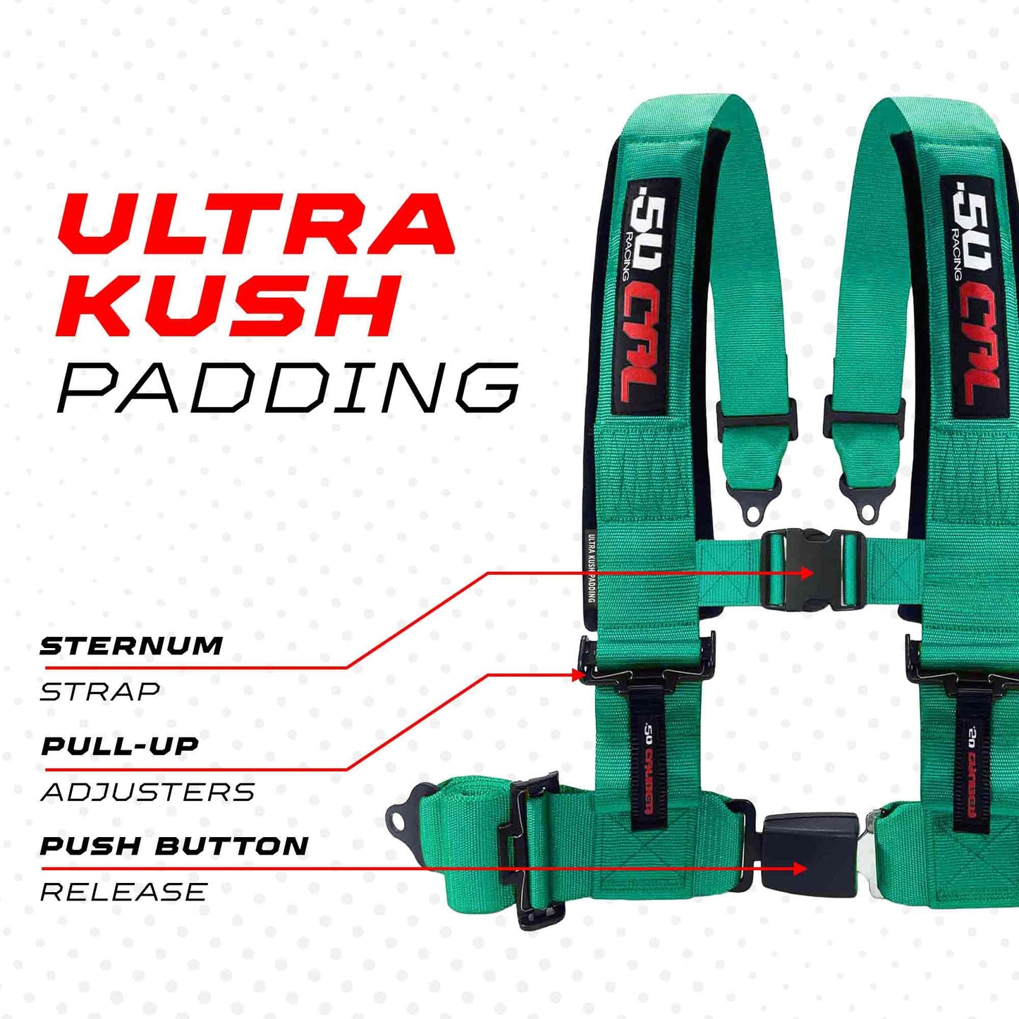 1pc 4 Point Harness for Bucket Seat Push Release 10 Color Harnesses Racing Harness 4 point Race Car UTV, RZR (Teal, 3in) [6062]