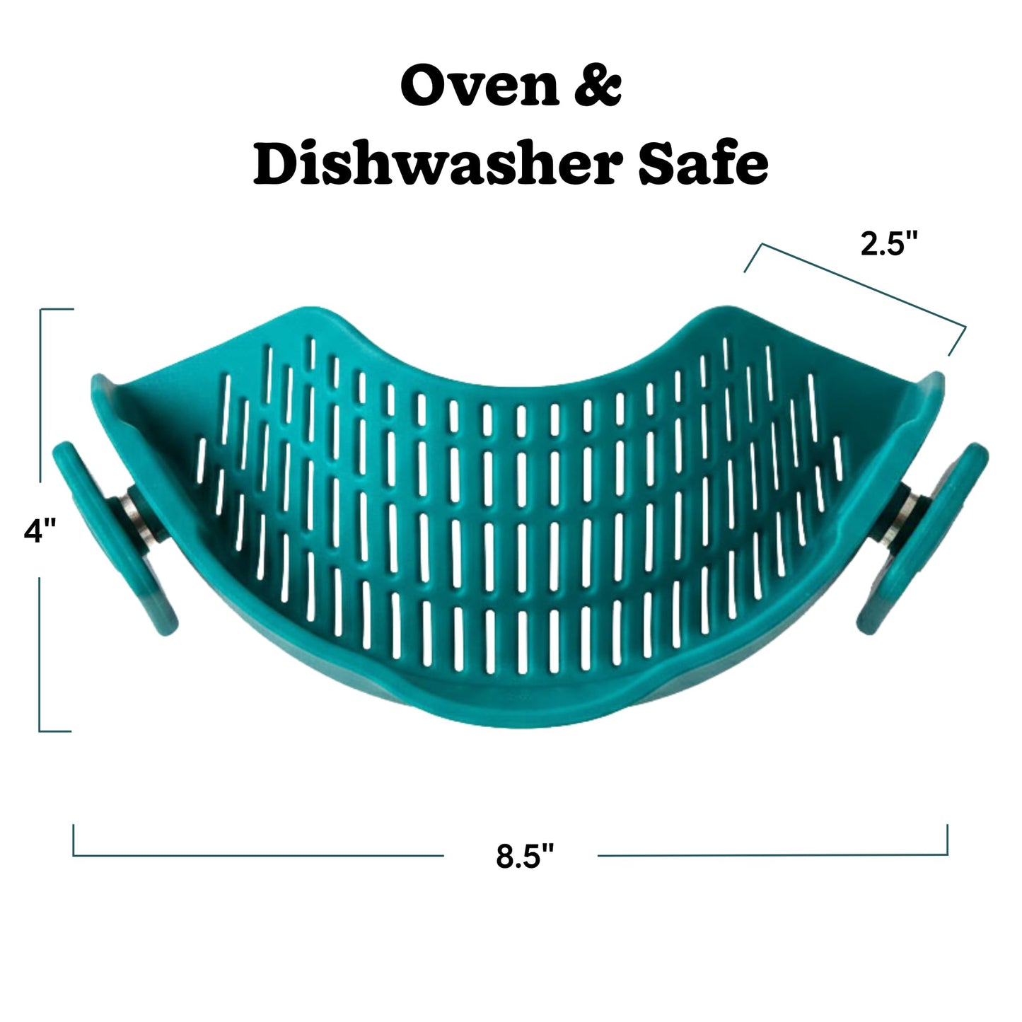 Anyday Silicone Clip On Strainer for Pots and Pans & Glass Dishes | Pot Strainer Silicone, Universal Clip On Pasta Strainer for Meat, Rice, & Vegetables (Kale)