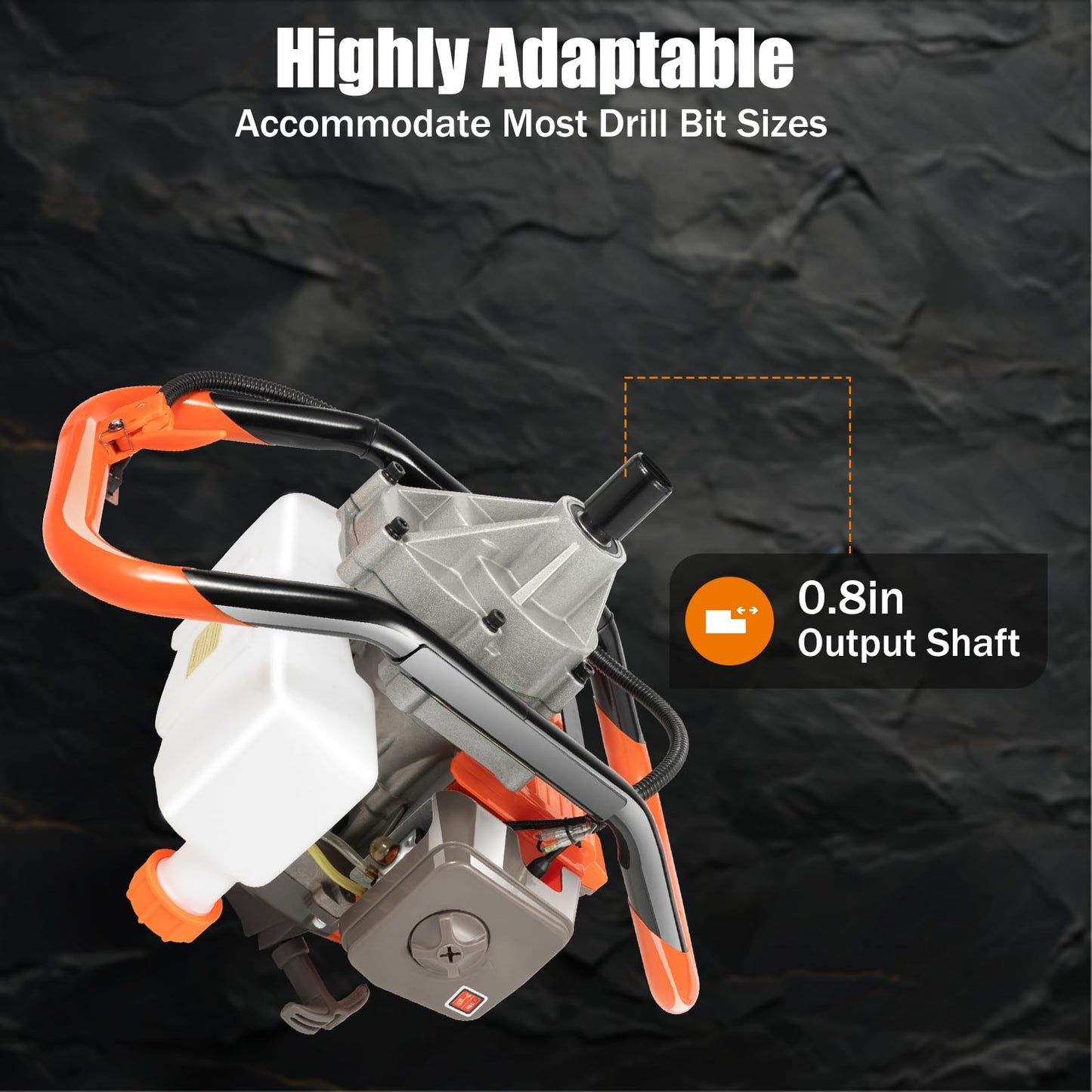 ARPITUYN Post Hole Digger, 71CC 2 Stroke Post Hole Digging Machine with 3 Drill Bits and Extension Rod, Gas Powered Auger Post Hole Digger for Farmland, Garden, Planting