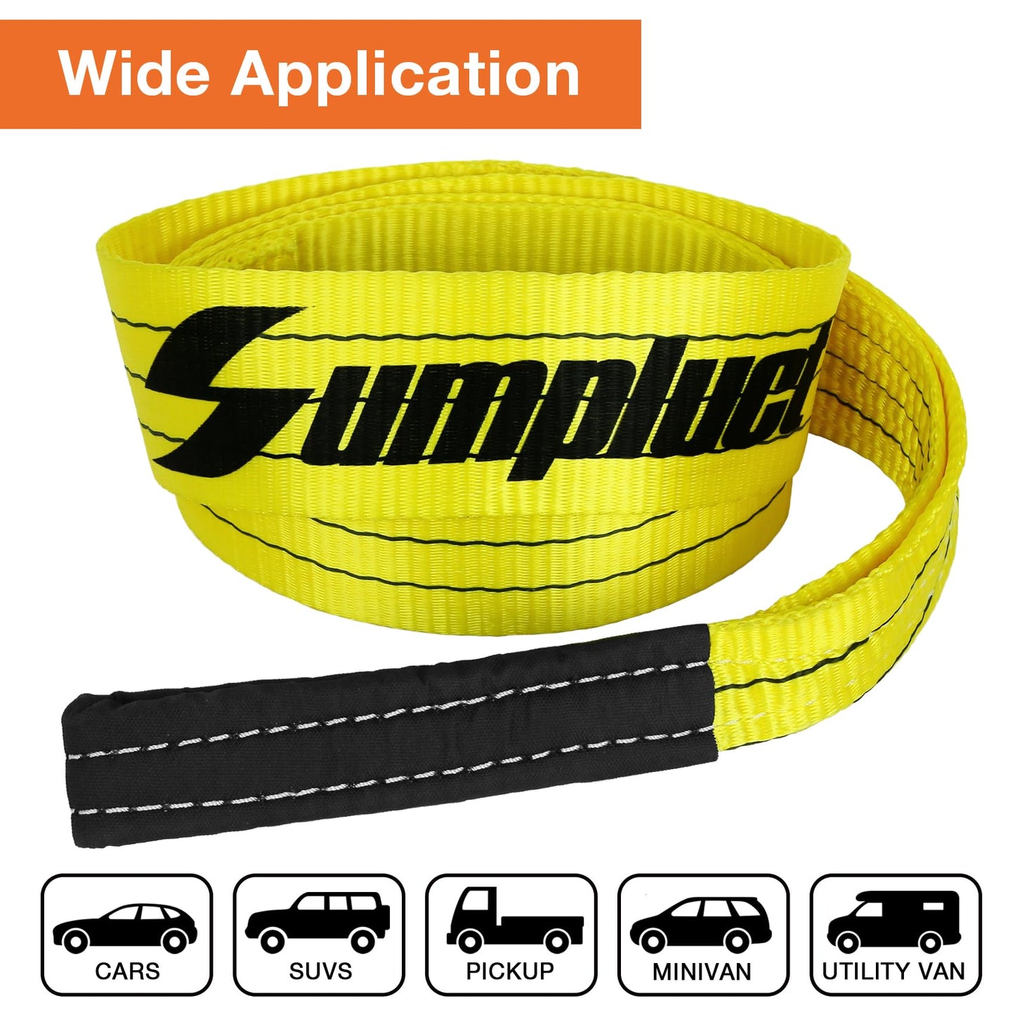 3 Inch,8 Foot Tree Saver,Pull Strap,Tow Straps,Winch Ropes,30,000 Pound Capacity,Heavy Duty Rope Pulling,Wire,Lifting Sling,Rigging Cable for Vehicle,Emergency Kit Use 2 Pack
