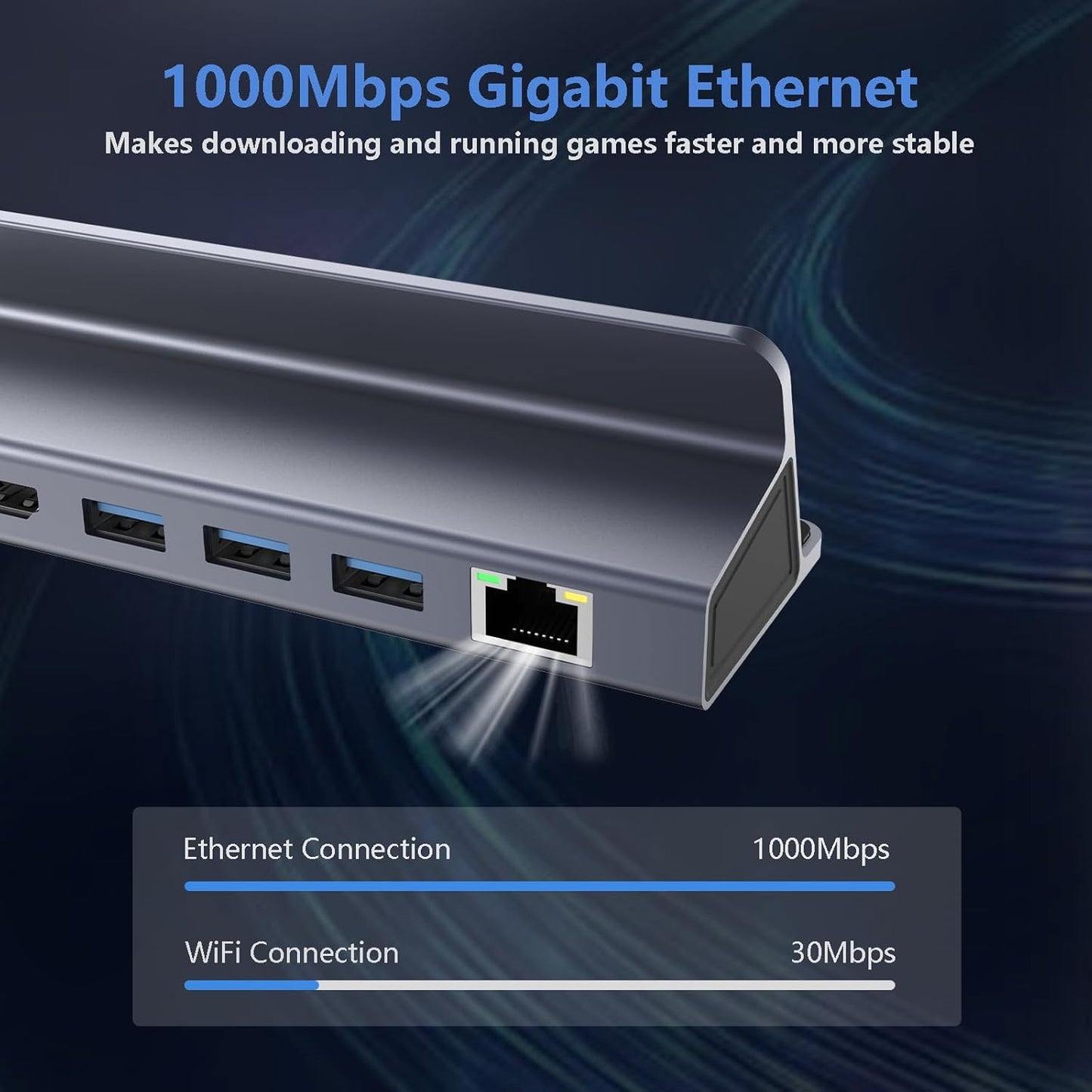 Tiergrade 6-in-1 4K 3 3.0, USB C Hub, USB C Hub, HDMI, x USB-A Ethernet for MacBook Pro, Steam Deck Docking Station