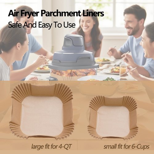 Air Fryer Liners for Ninja Crispi, 270PCS Disposable Paper Liners for Ninja Crispi 4-in-1 Portable Glass Air Fryer Cooking System, Parchment Paper Containers