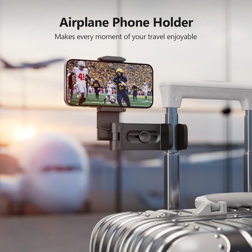 MiiKARE Universal Airplane Travel Phone Holder - 360° Rotation Hands-Free Mount for Easy Access