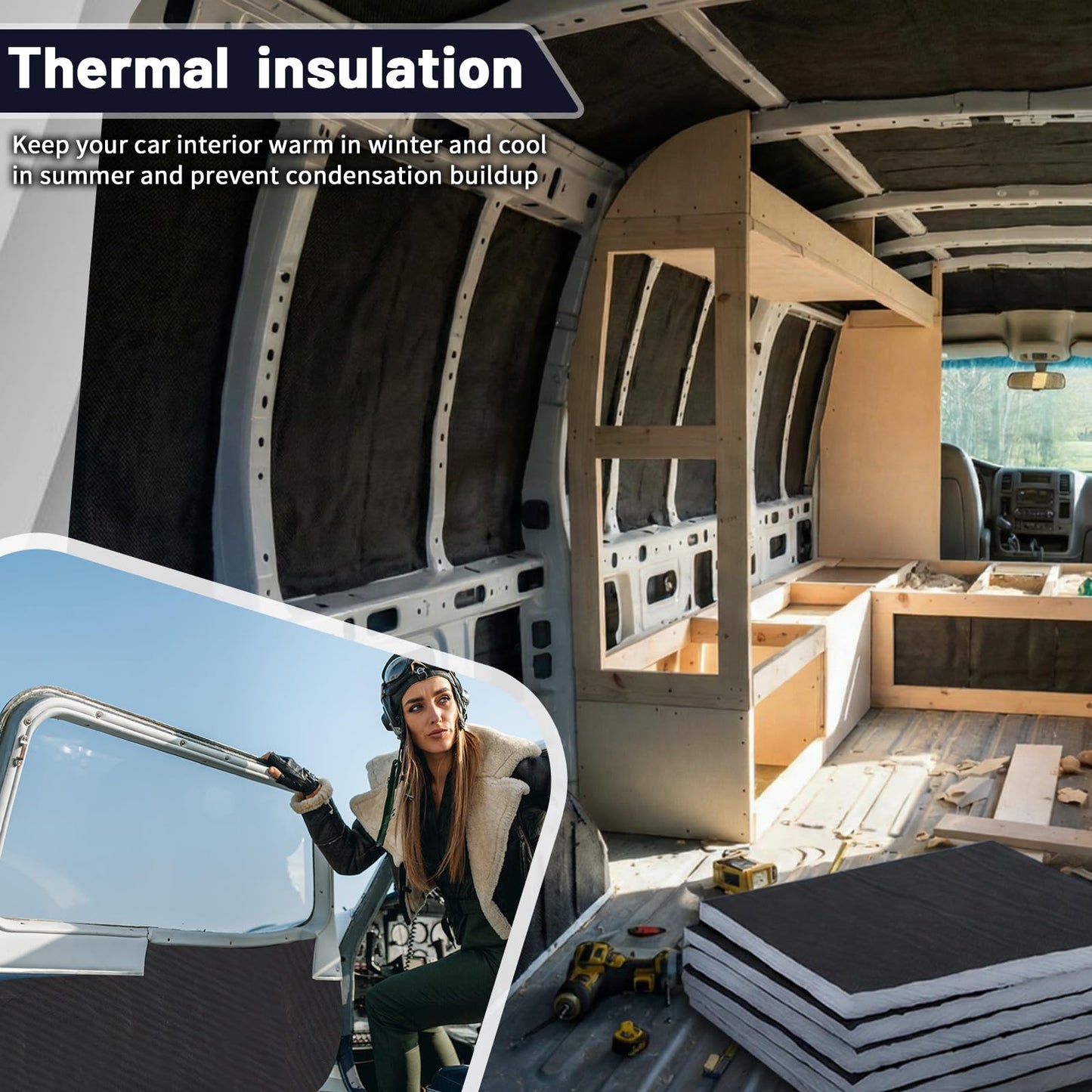 Maasechs 5 x 25ft Van Insulation, Soundproof Thermal Barrier for Camper Van Conversions for Various Sizes of Rvs and Trucks