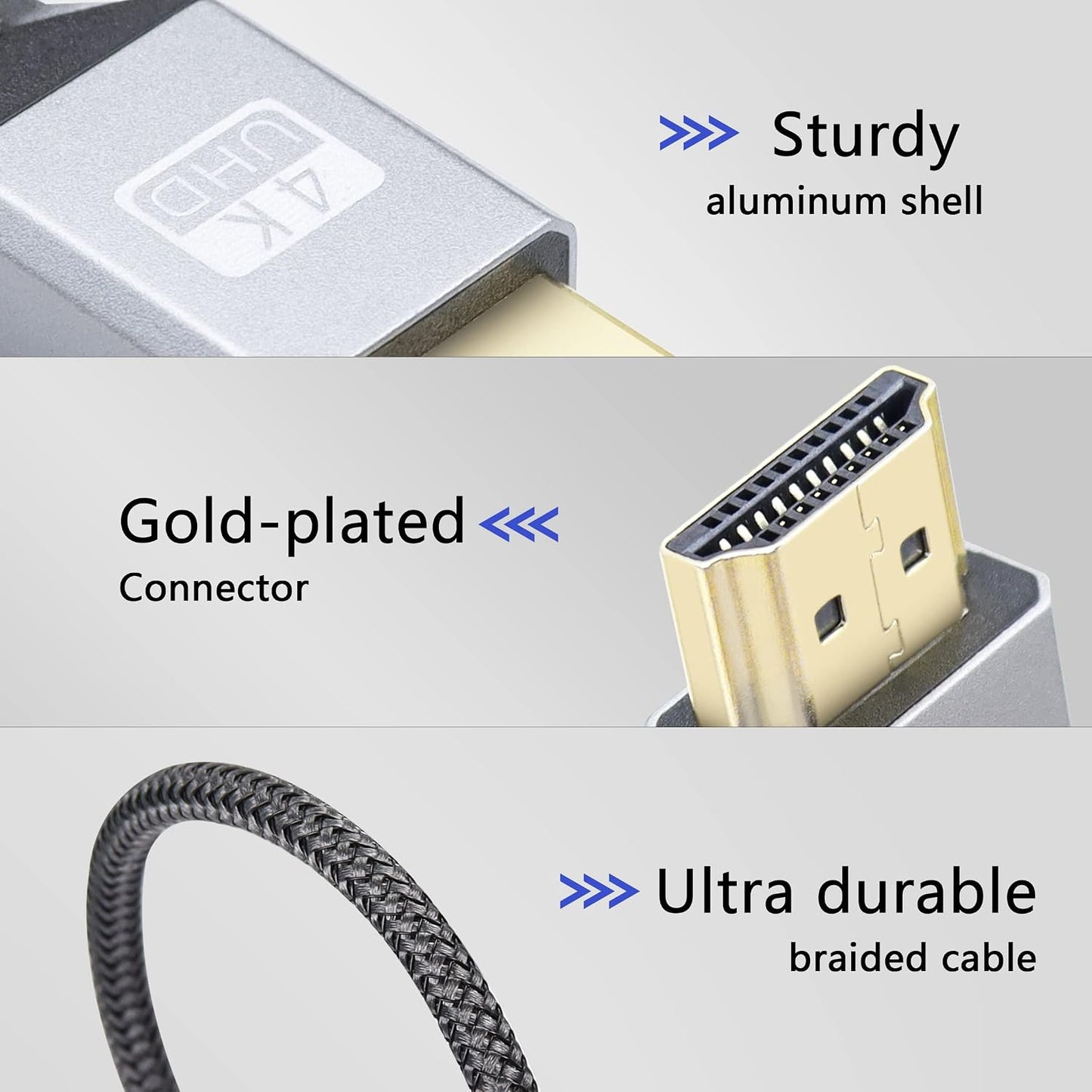 4K Cable,90 4K etc.(50cm) RIIEYOCA Micro HDTV to HDTV Adapter Degree Left Angle Micro hdtvMale to hdtvMale Aluminum