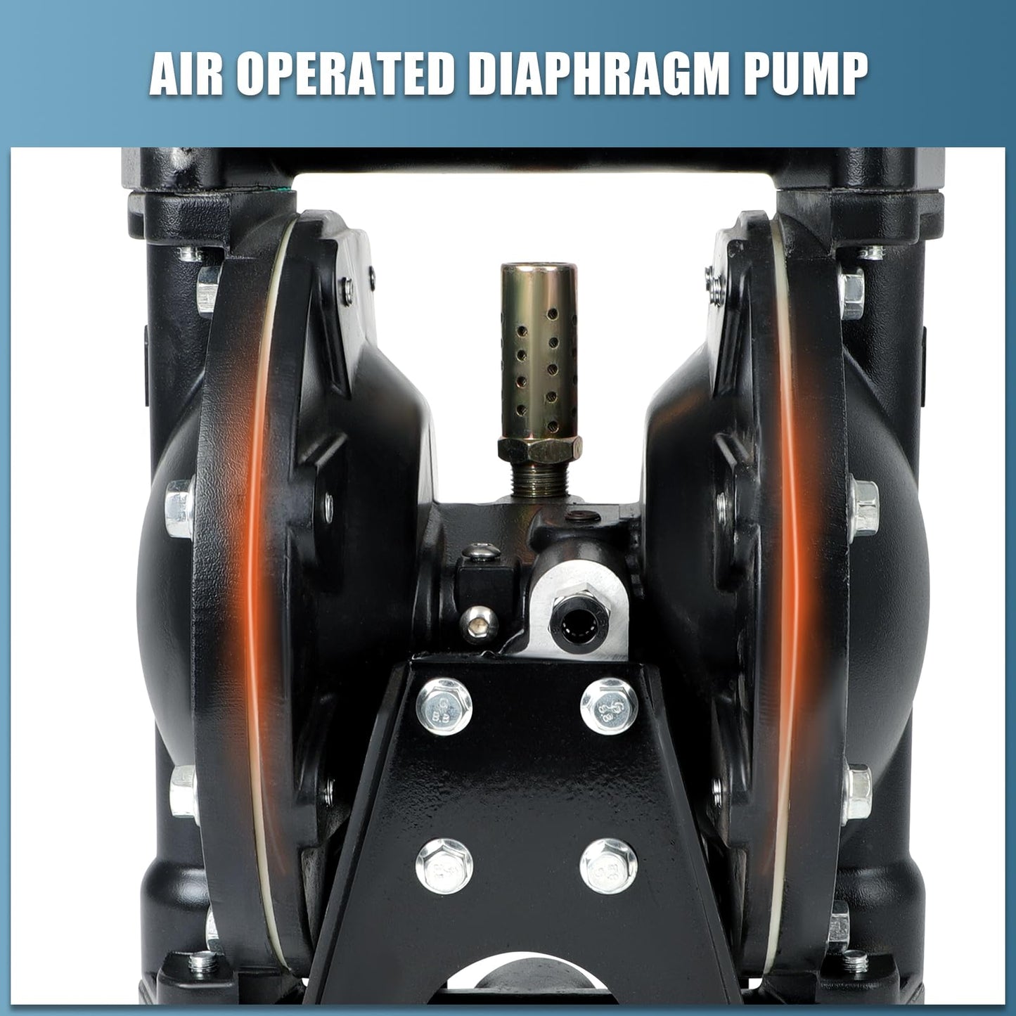 Air-Operated Double Diaphragm Pump For Environmental Protection Drainage Construction Petroleum Chemical Pharmaceutical Electric Power (Black, 1 Inlet Outlet)