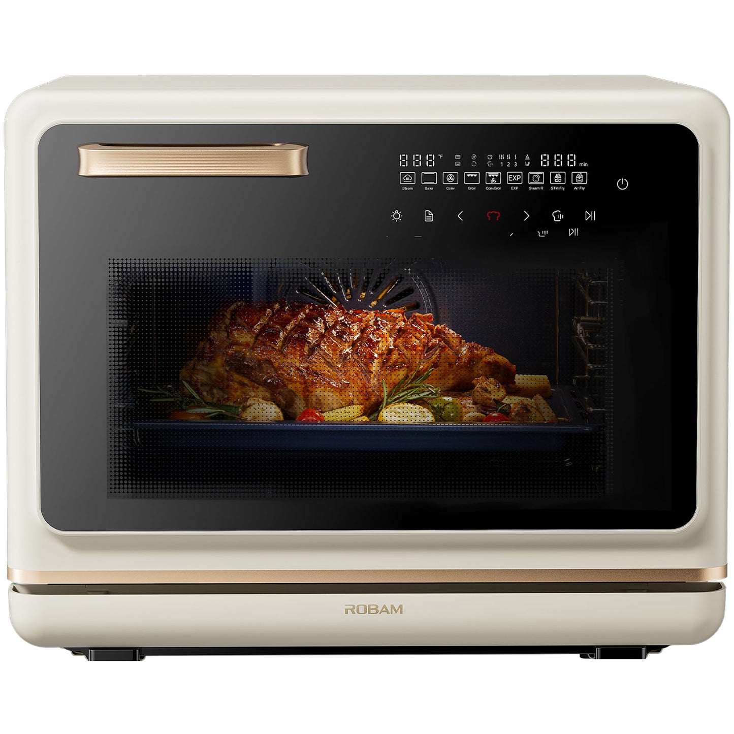 ROBAM Toaster Air Fryer Oven Combo, Countertop Convection Cooker with Bake & Fry, 1.2 Cu.Ft Large Capacity Combi Steam Oven, 32 Preset Recipes, Smart Touch Precise Temp Control, Multi-Stage CT766
