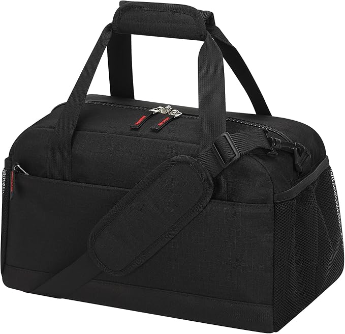 Small Gym Bag with Wet Pocket - 14 inch Mini Duffle Bag for Men & Women Lightweight Carry On Bag for Travel Sport - Black