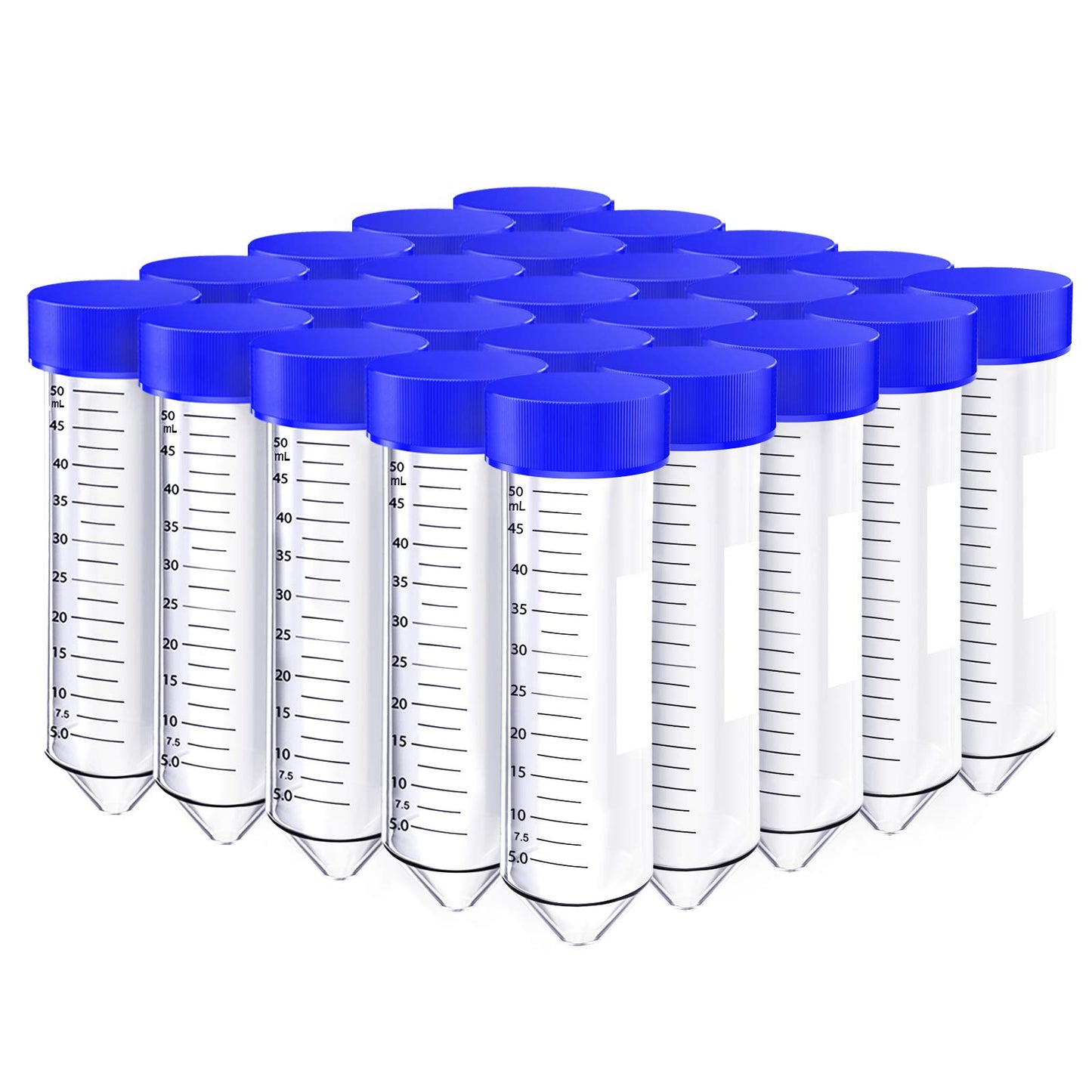 SimPure Centrifuge Tubes 50mL, Conical Tubes Sterile 25 PCS, Polypropylene, Leak-Proof Screw Caps, Plastic Container with Graduated and Write Marks, Non-pyrogenic, DNase/RNase Free, Human DNA-Free