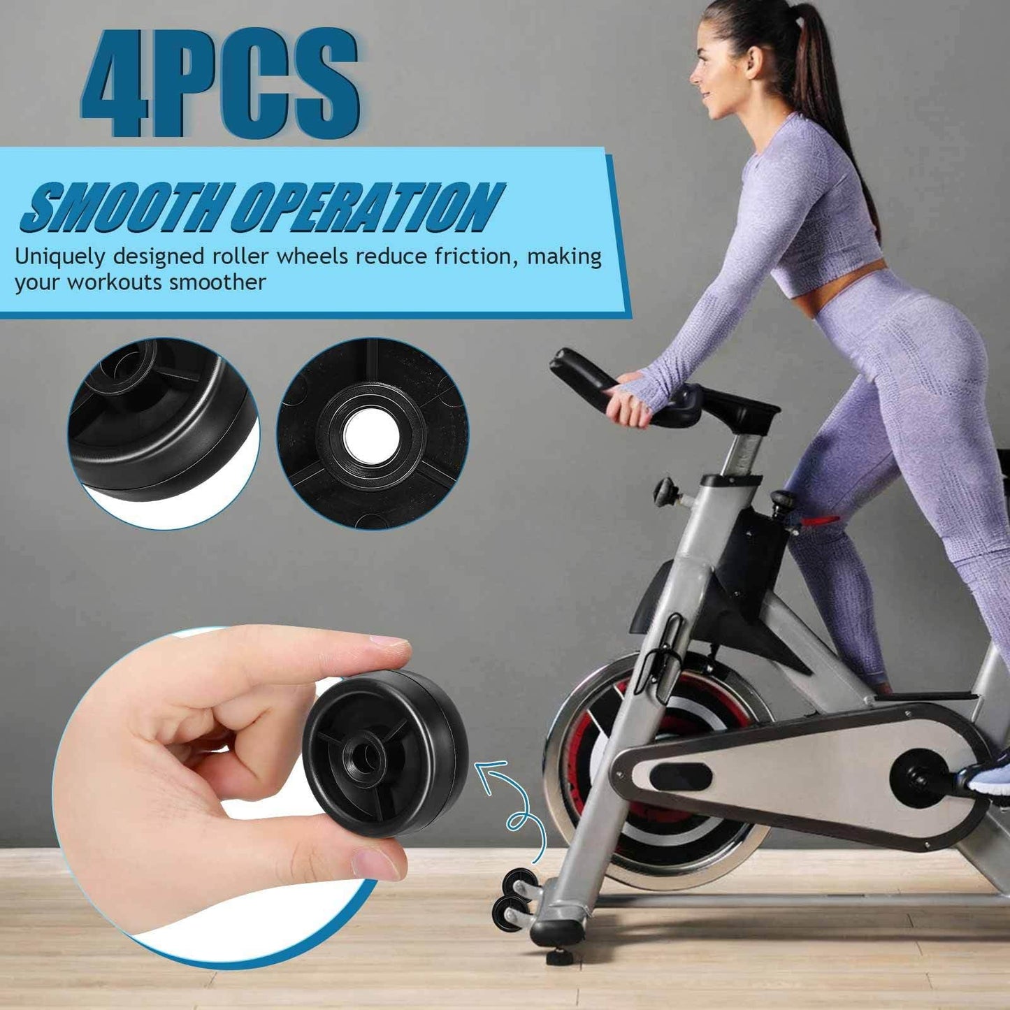 4pcs Fitness Equipment Caster Wheels for Treadmill Exercise Bike Roller Design for Easy Mobility Smooth Operation Versatile Use Home Gym