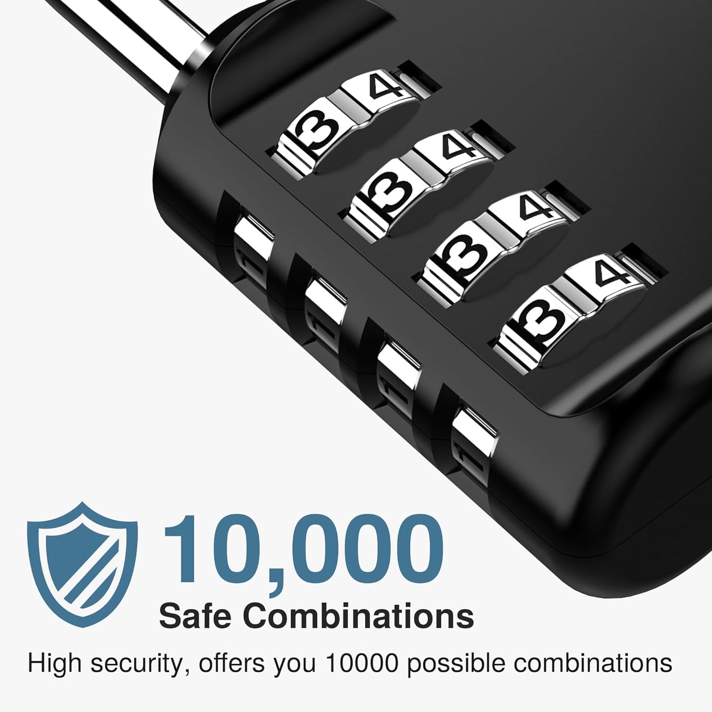 Puroma 4-Digit Waterproof Combination Lock - 2 Pack for School, Gym, Outdoor Use | Black