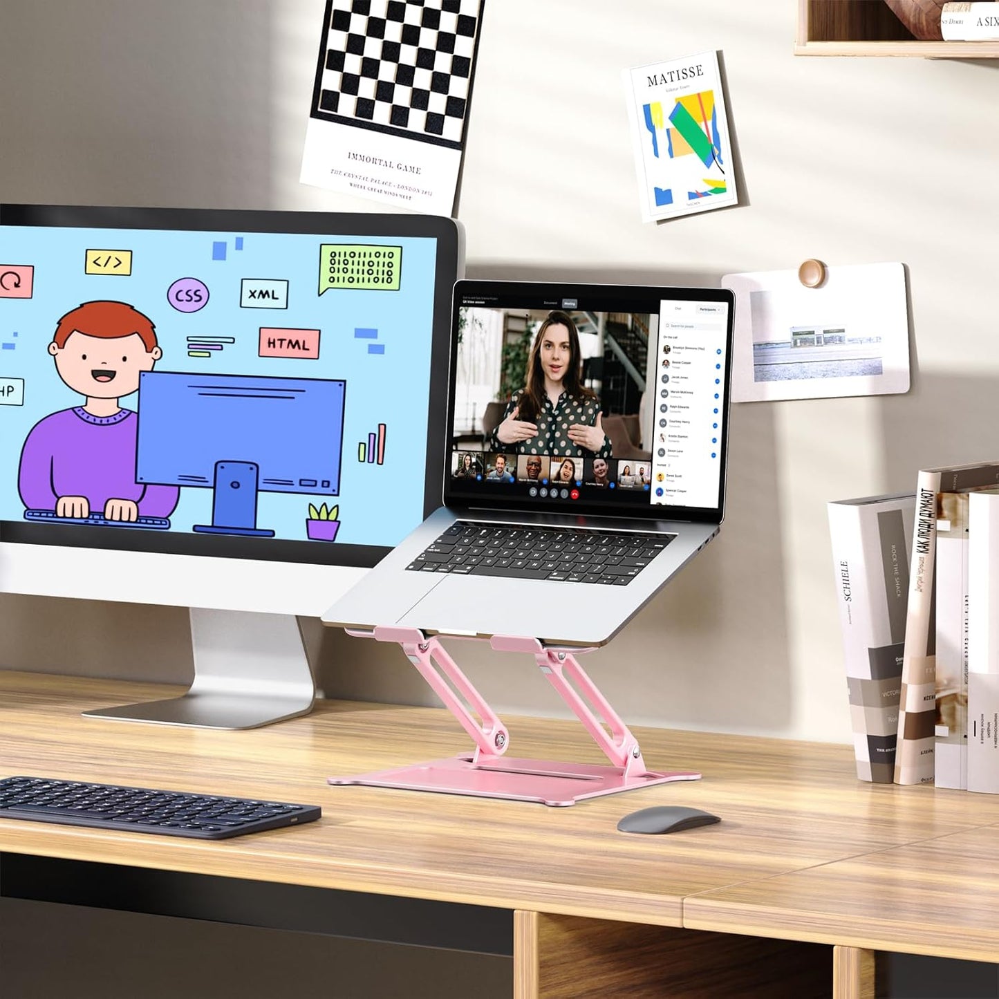 Urmust 10-15.6"(Rose Laptop Notebook Stand Holder Adjustable Laptop Stand Portable Computer Riser Compatible