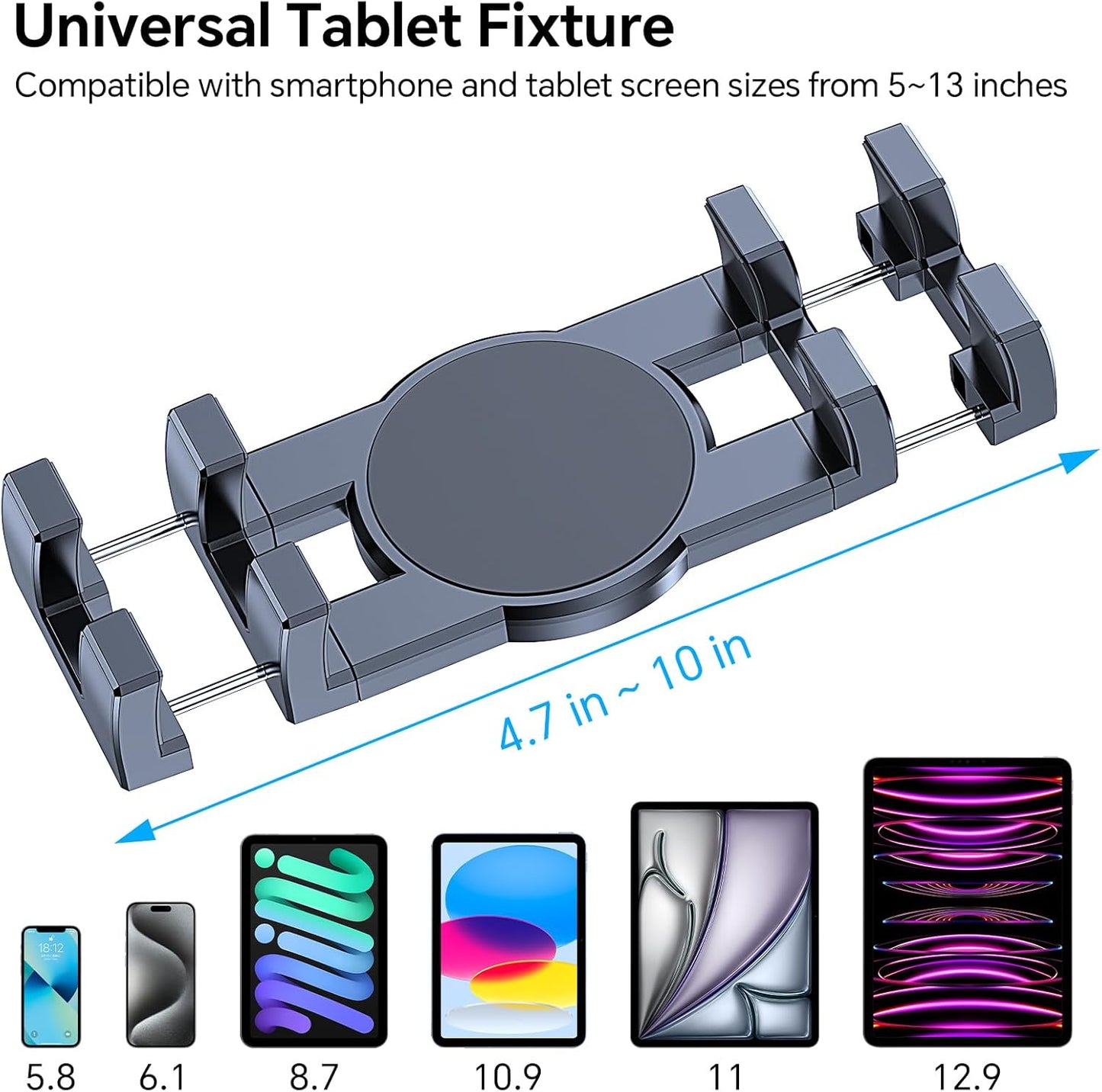 Coolpow Stand360 4.7"-12.9" Tablet Holder for Car ipad Holder for CarWindshield+Dash Suction Cup ipad Mount for Truck