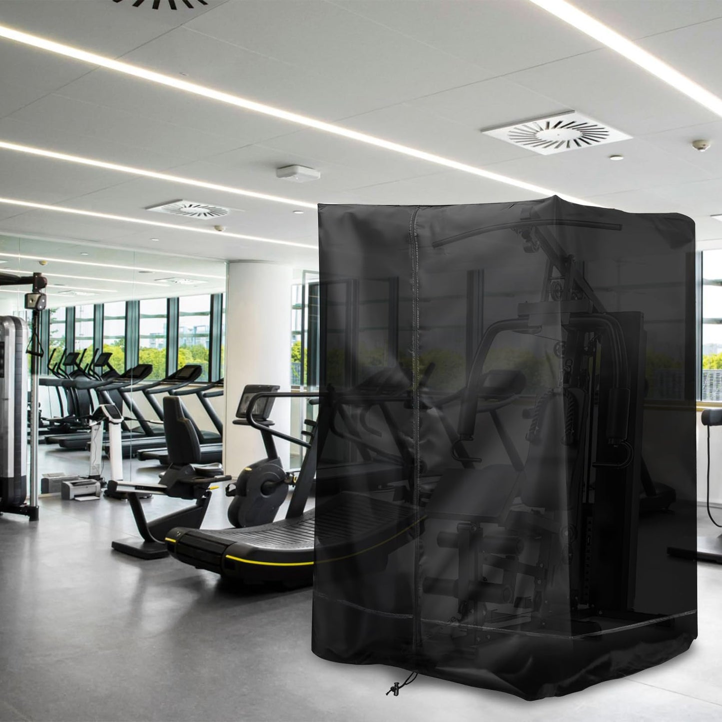 Nagpew Folding Treadmill Cover, Waterproof Treadmill Cover with Zipper, Drawstring, Storage Bag, Dust-proof Run Exercise Cardio Train Machine Protector for Home, Sport, Fitness, Indoor, Outdoor