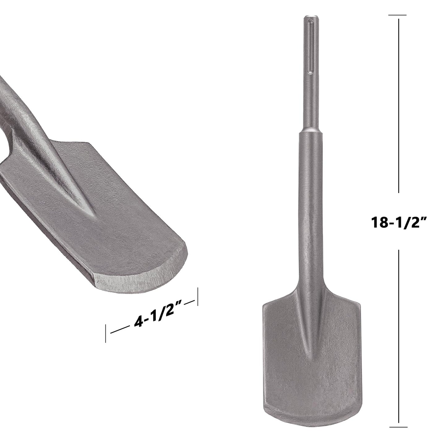 Berserker 1-9/16" SDS-Max Heavy Duty Rotary Hammer Drill with SDS Max Clay Spade, 4-1/2" x 18-1/2" Steel Shovel Bit