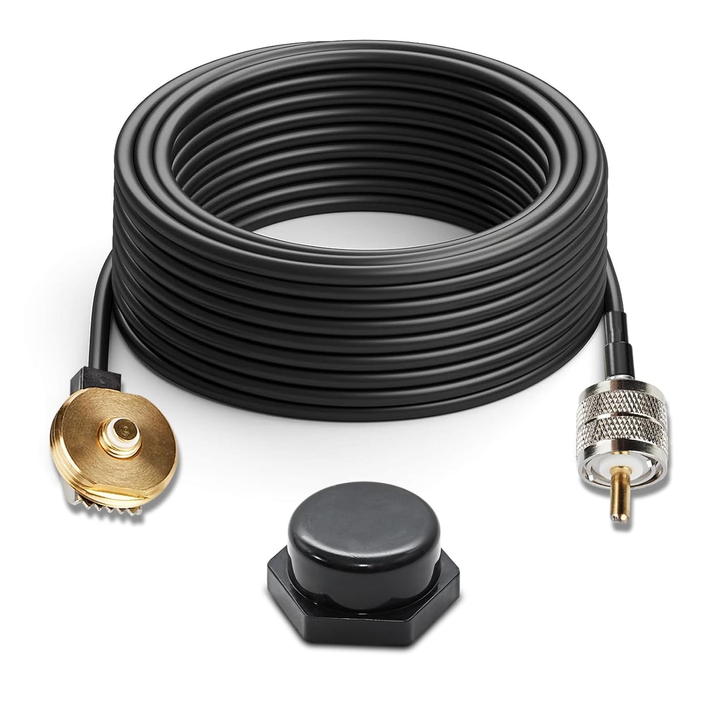 16ft PL259 RG58 Anina Pure Copper Coax Cable NMO to Male, Low Loss Extension Coaxial Wire for Yaesu Vertex Kenwood CB