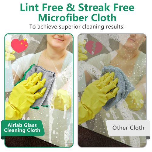 Glass Polishing Cloth Streak Free Miracle Cleaning Cloth Lint Free Microfiber Cleaning Rags for Glasses Kitchen Dish Mirrors Easy Clean, Pack of 6, 12" x 12"