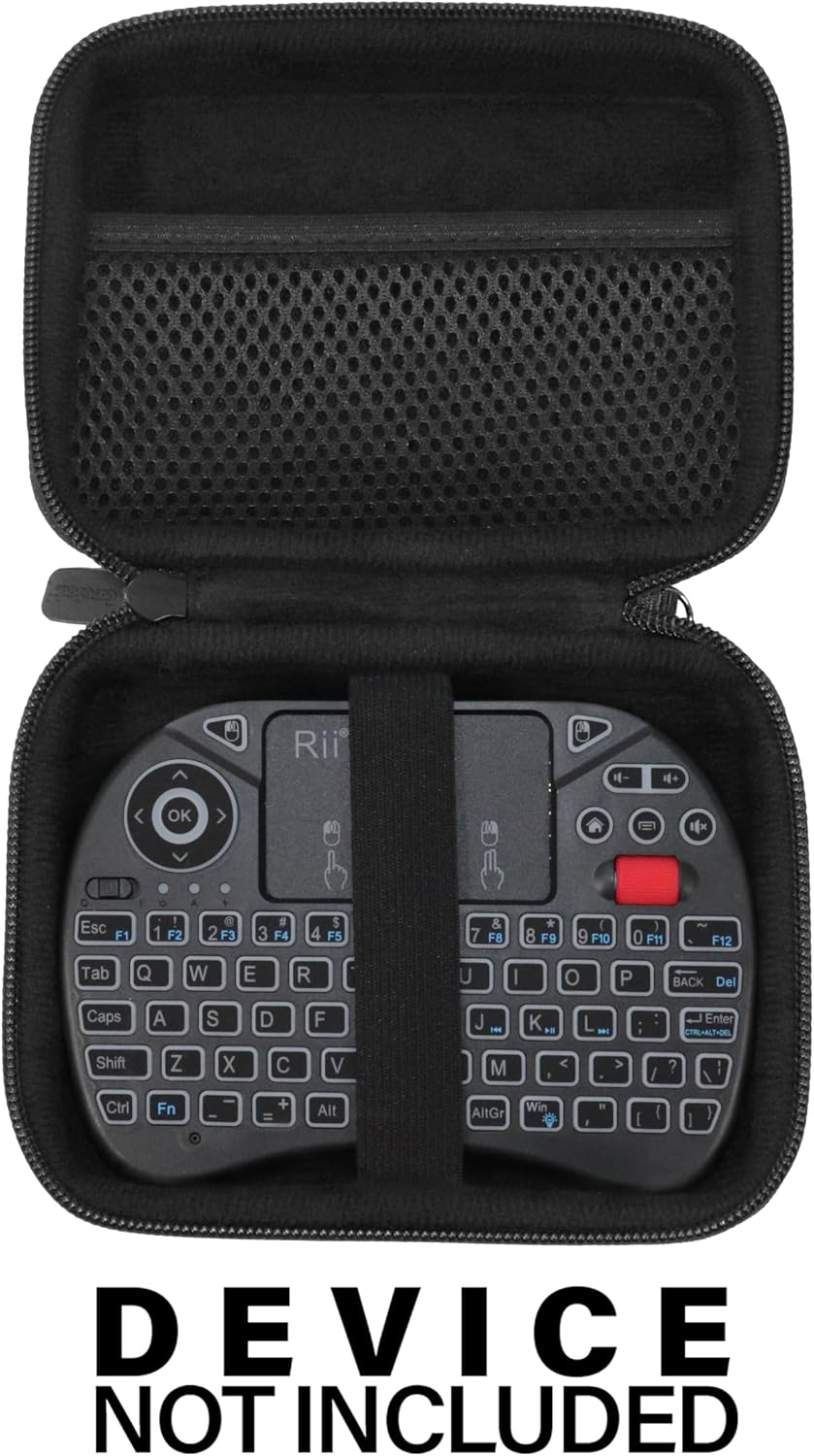 CaseSack X8 2.4GHz Case for Rii Mini Keyboard, Portable Wireless Keyboard with Touchpad Mouse (Black)
