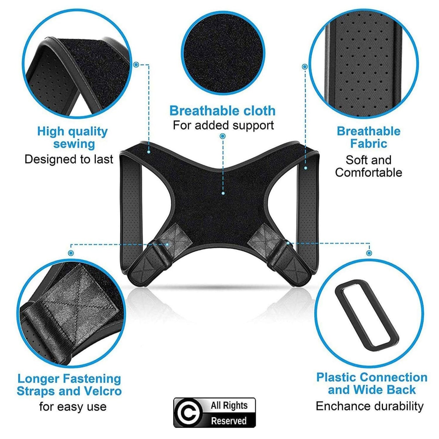 POAGL Adjustable Posture Corrector Brace for Men – Universal Fit Upper Back, Shoulder & Clavicle Support, Helps Improve Posture & Relieve Neck, Shoulder & Back Pain (Patented Design)