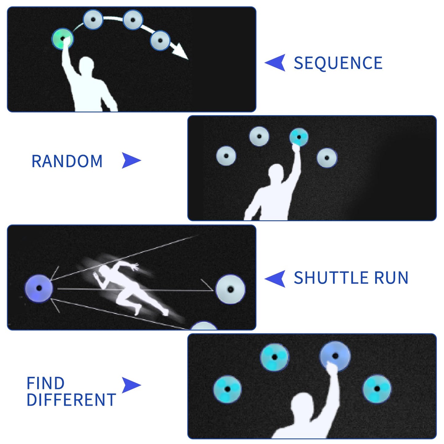 VLBPCR 6Pcs/Pk Agile Reaction Training Lamp Set, Blue Shell Sport Reaction Training Light Speed Equipment Quick Reaction Lights Enhancing Speed and Agility Tools