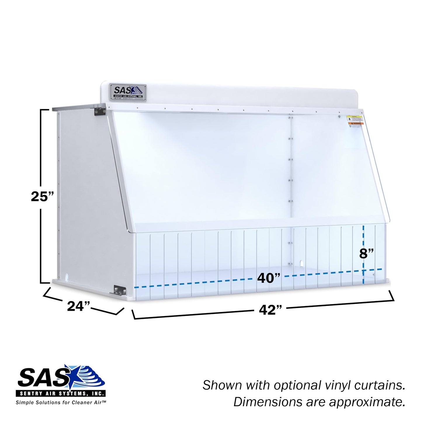 40” Wide Ducted Fume Hood, Exhaust Hood for Laboratory Fume Control, Chemical Fumes, Pharmaceutical Compounding, 3D Printing, and other Fumes/Odors