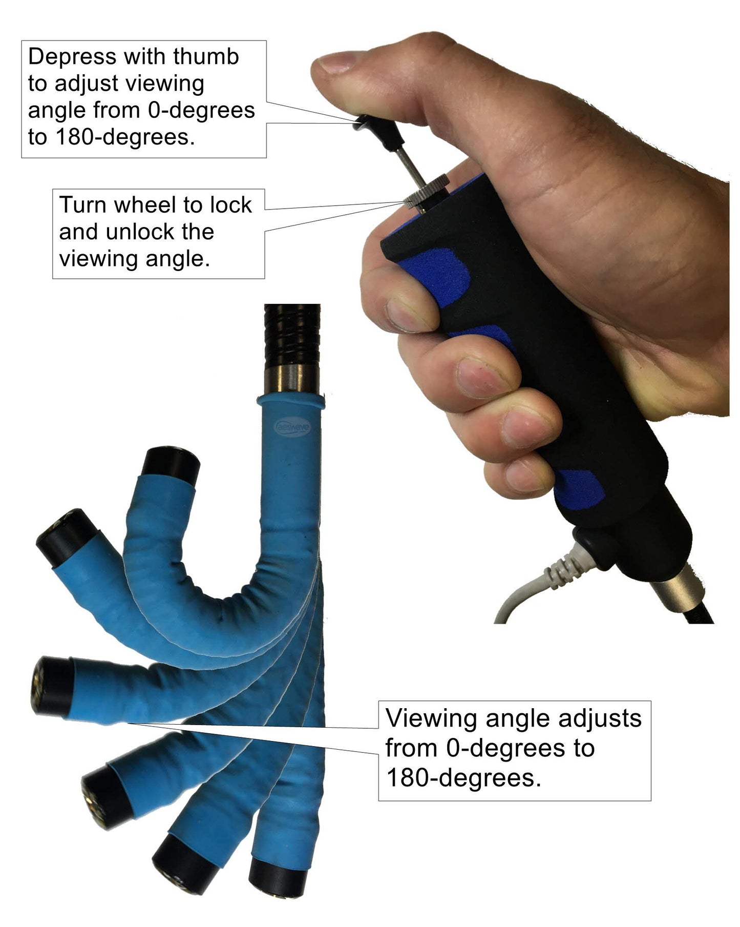 Vividia Ablescope VA-980 Semi-Flexible USB Digital Inspection Camera Borescope with 180 Degree Articulating 8.5mm Diameter Probe