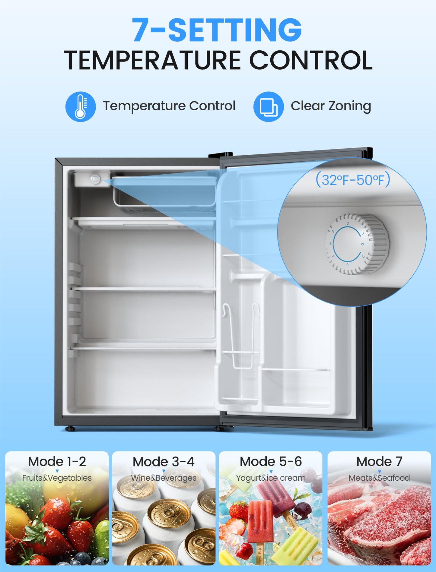 COWSAR 4.5 Cu.Ft Dorm Fridge with Freezer, Single Reversible Door Apartment Refrigerator, Adjustable Thermostat, Ultra Quiet, Energy Efficient Commercial Compact Fridge for Bedroom Dorm Office, Black
