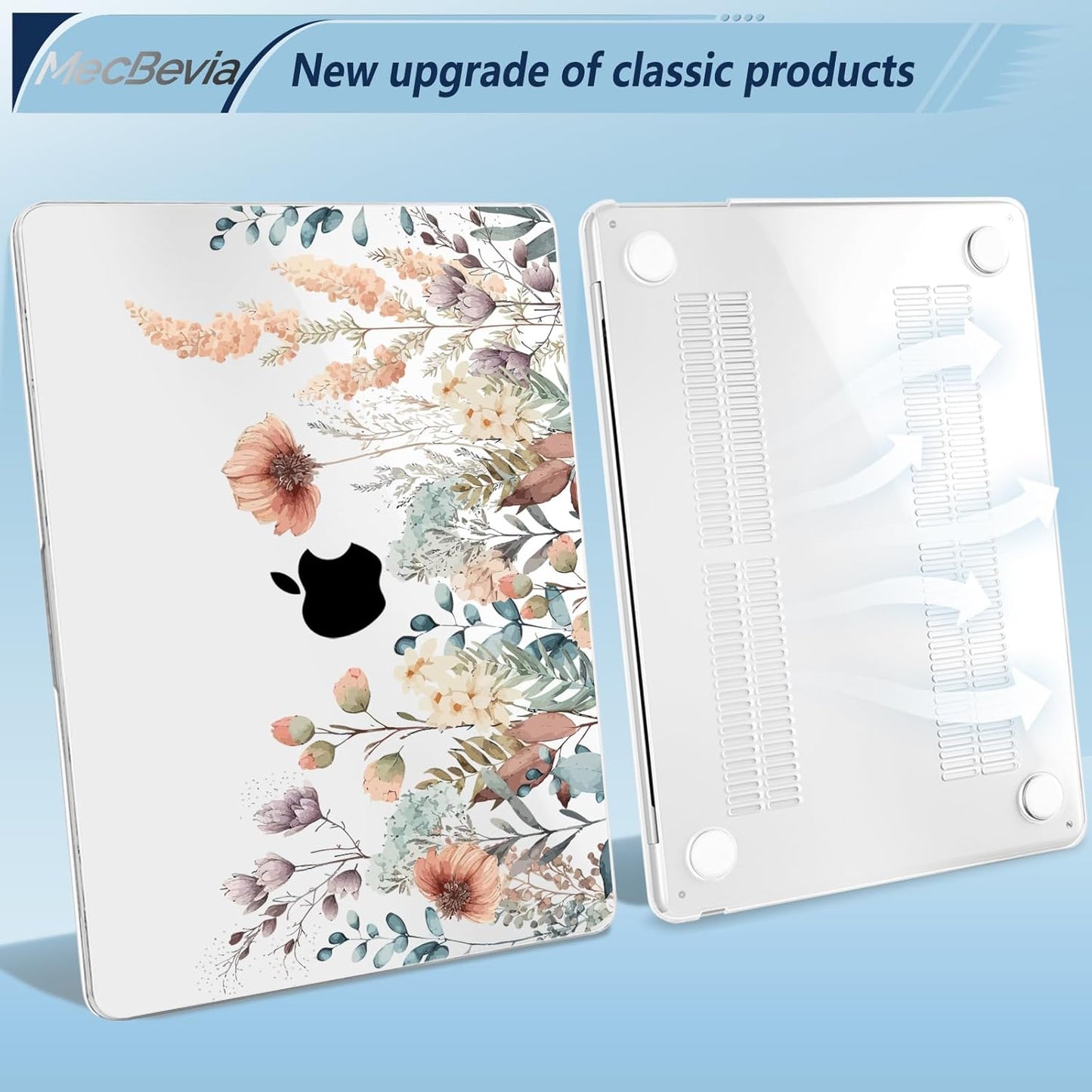 MecBevia 2026 M5 15 inch 2026 2025-2023 M5 A3448 M4 A3241 M3 A3114 M2 A2941, Compatible with MacBook Air Case, Keyboard