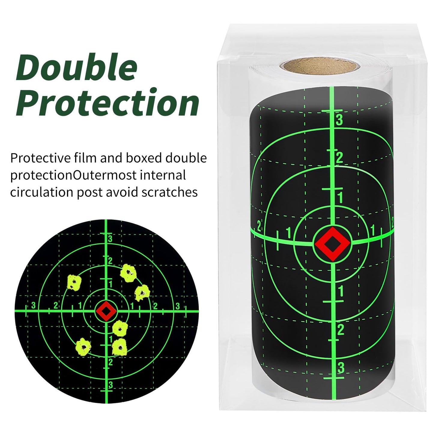 Shooting Targets, 6" Splatter Targets Stickers 100 Pack Self Adhesive Paper Target for Shooting Range Reactive Fluorescent Yellow Gun Target for Shooting Practice, Crosshairs